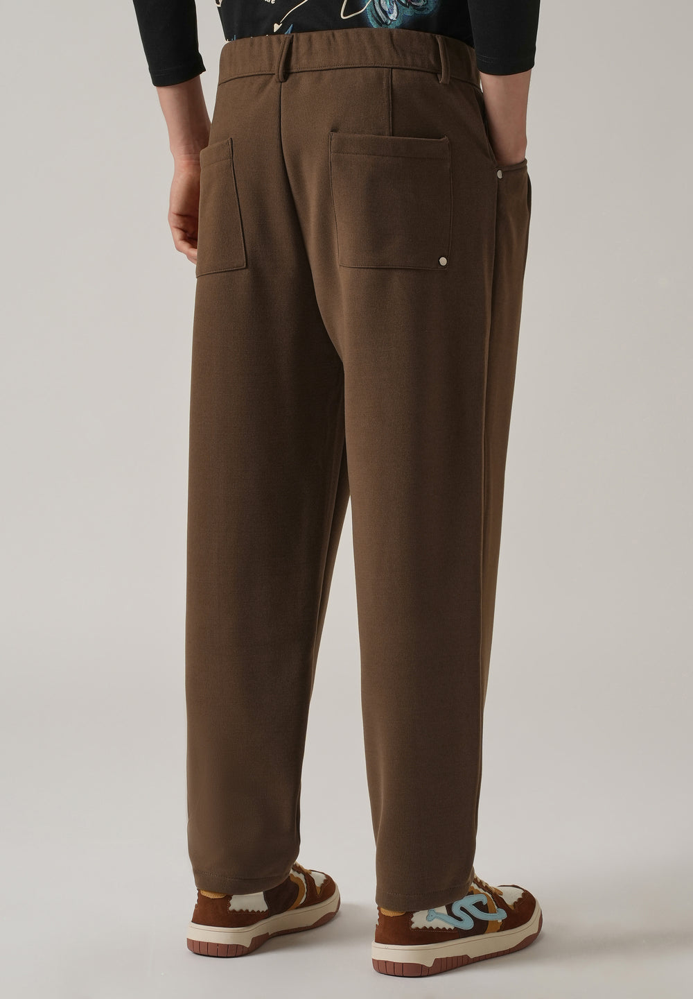 Brown Corduroy Relaxed Fit Drawstring Pant