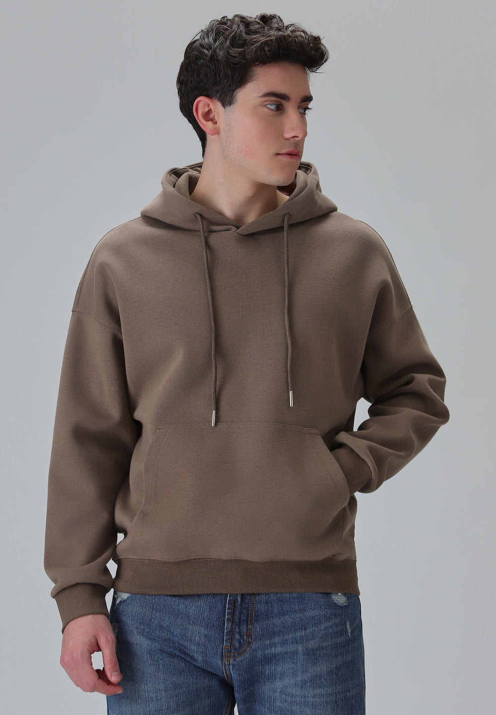 Brown Relaxed Fit Hoodie