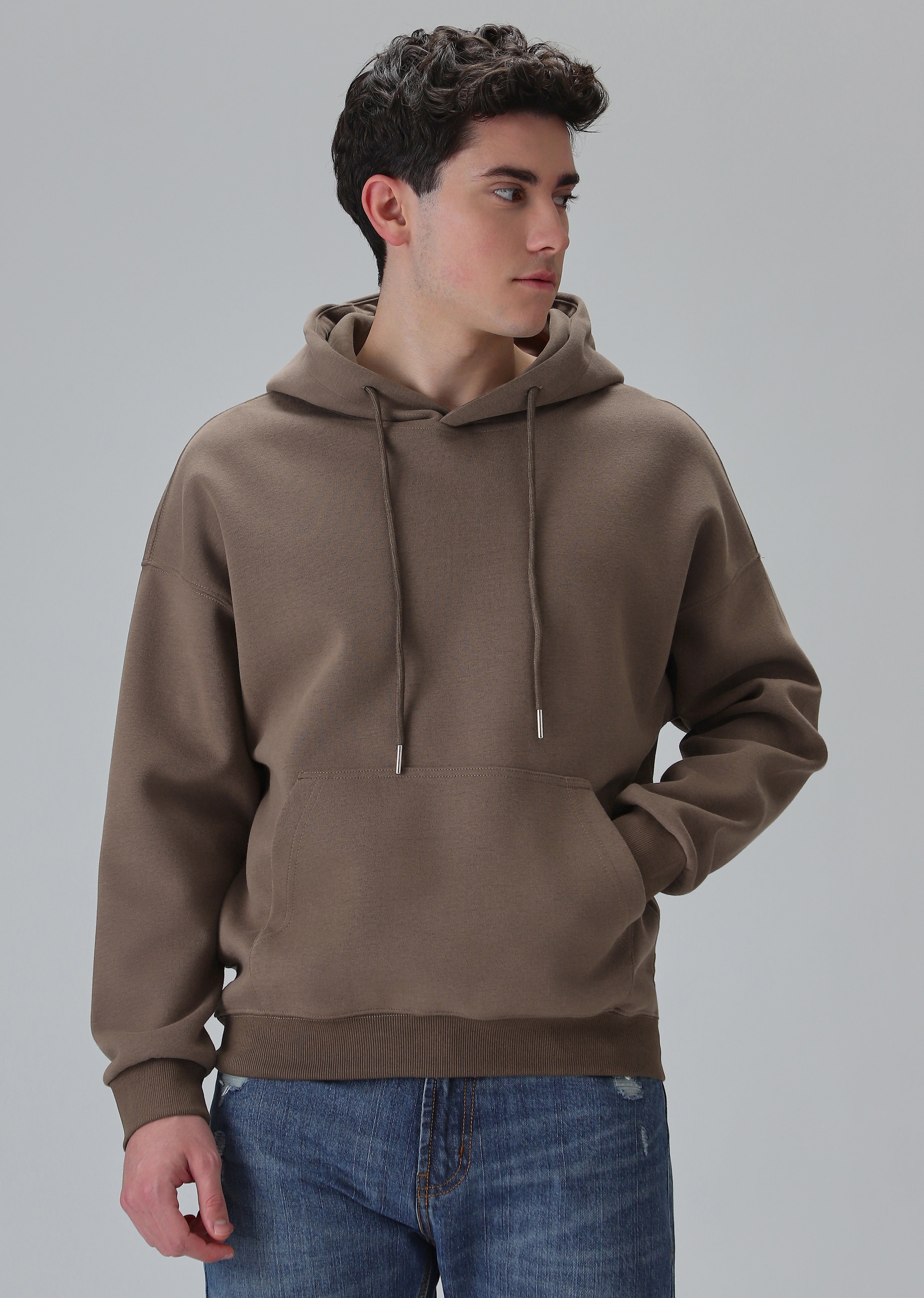 Brown Relaxed Fit Hoodie