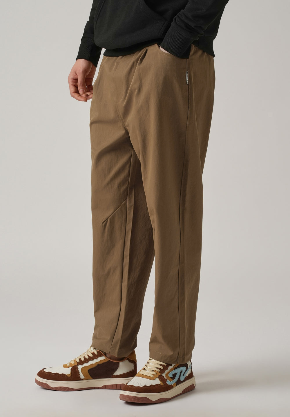 Brown Twill Relaxed Fit Pant