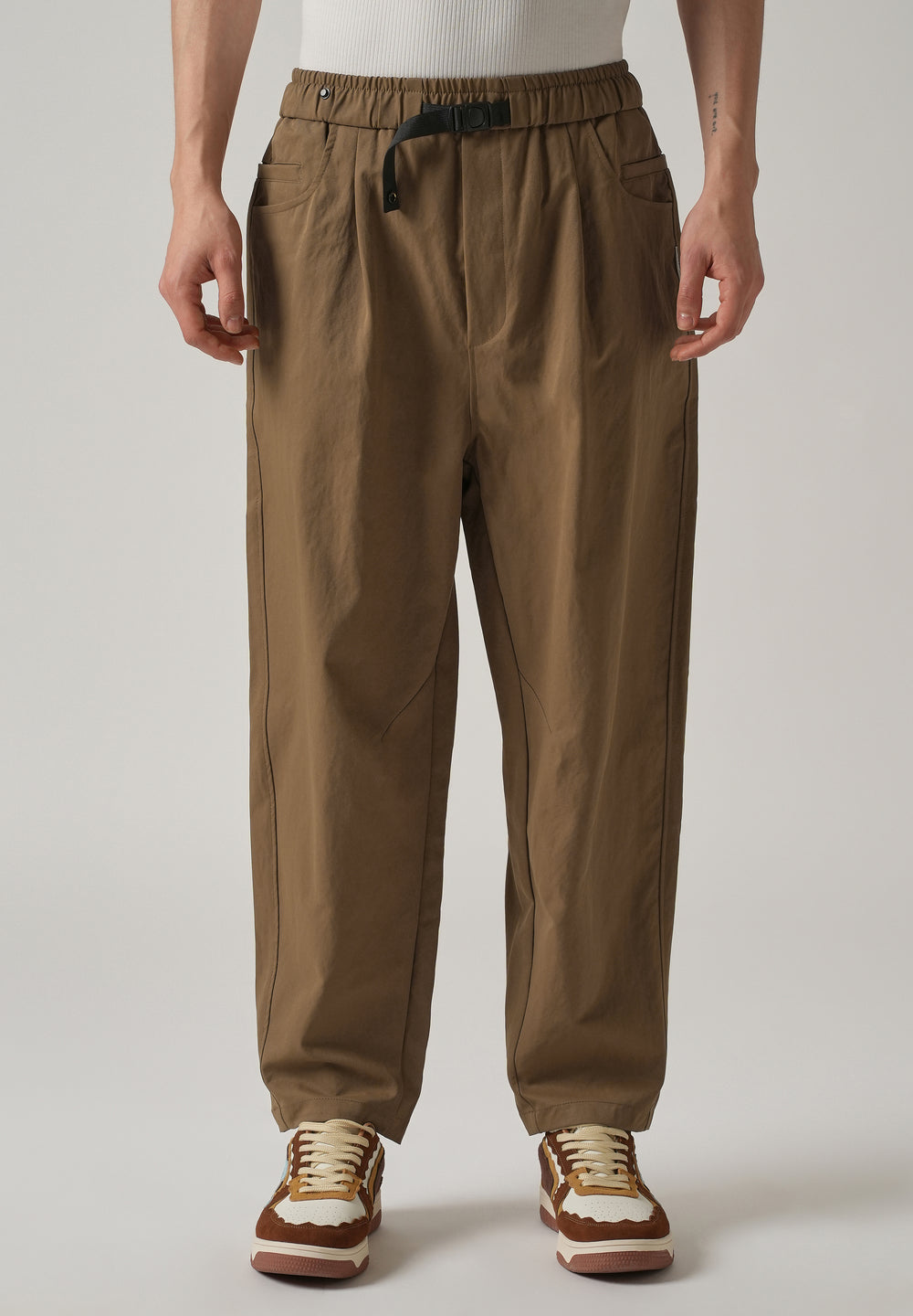 Brown Twill Relaxed Fit Pant