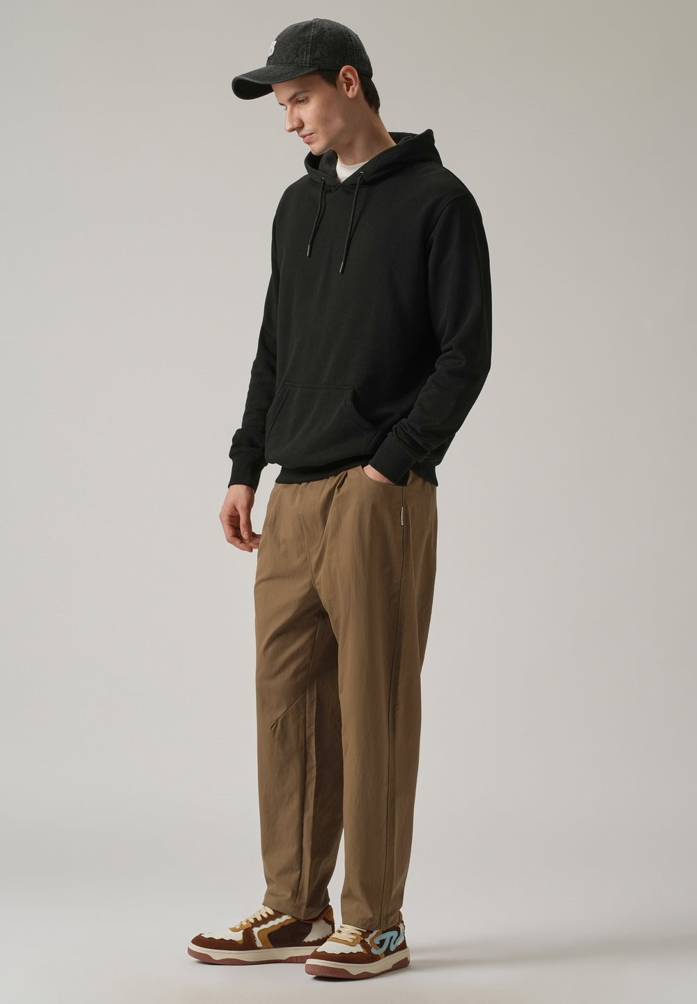 Brown Twill Relaxed Fit Pant