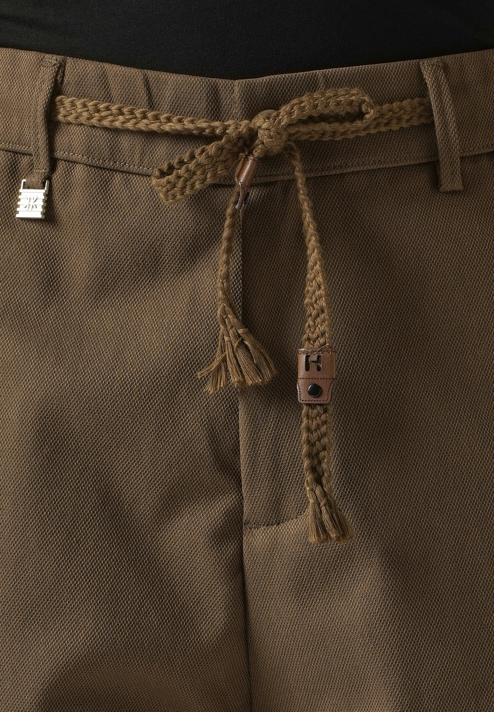 Brown Relaxed Fit Tie Waist Pant