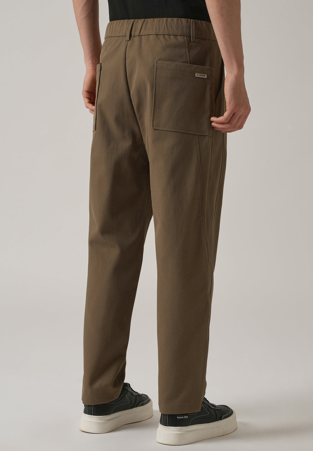 Brown Relaxed Fit Tie Waist Pant