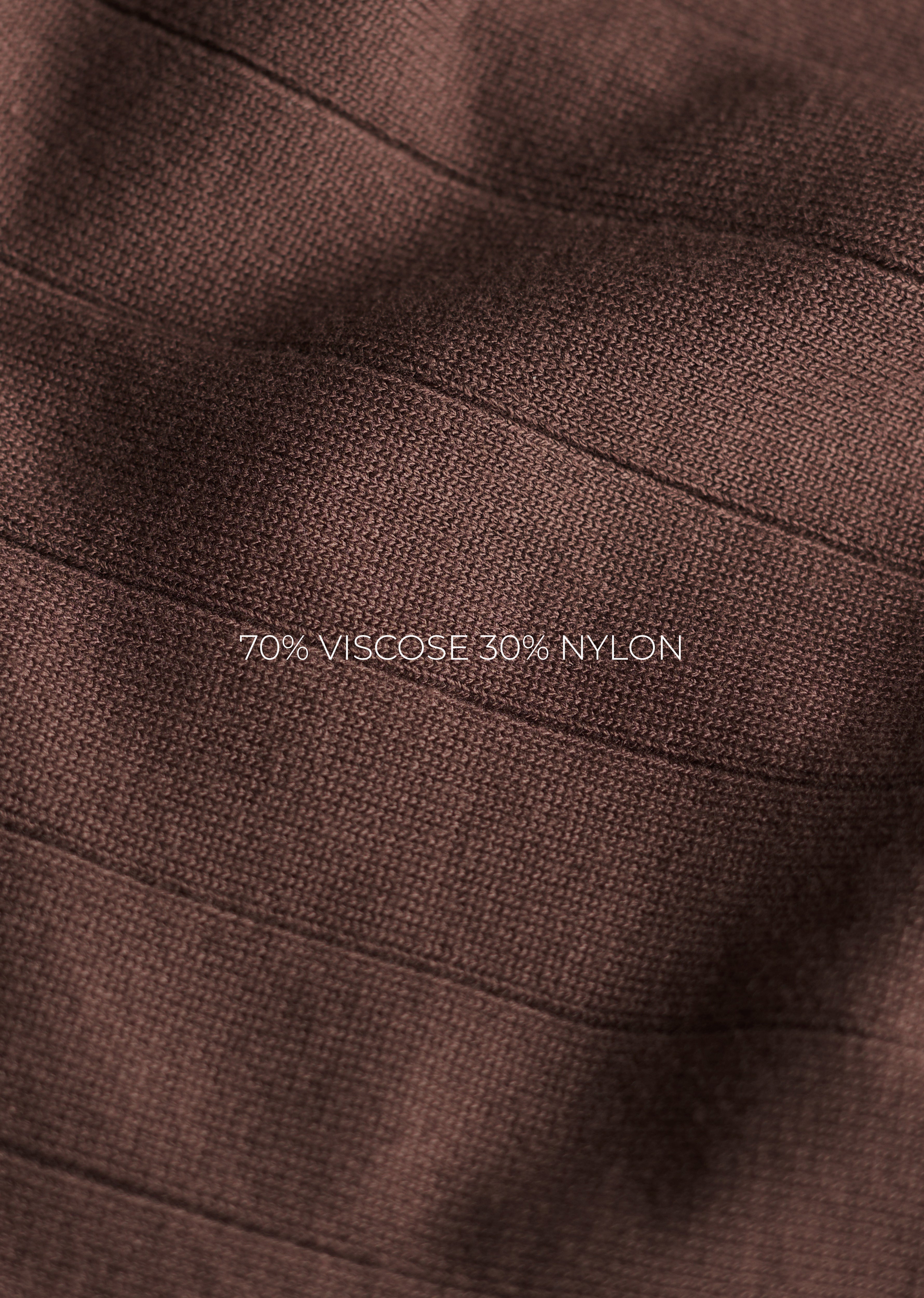 Brown Rib Knitted Polo