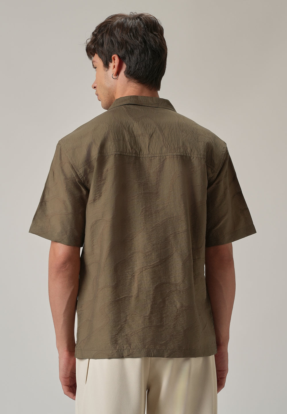 Brown Self Pattern Shirt
