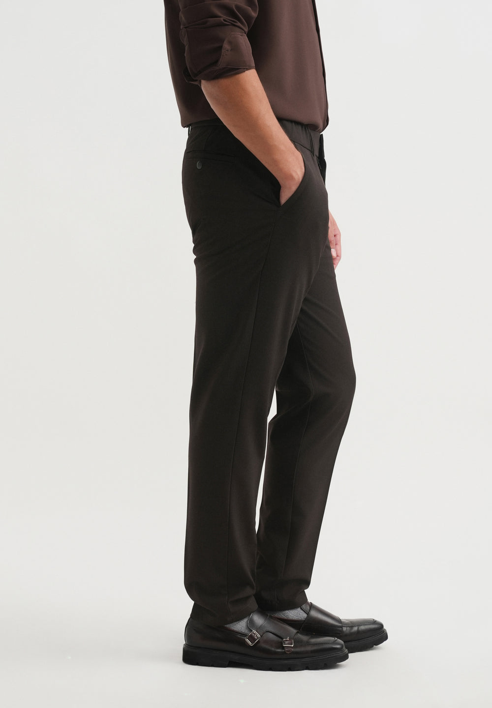 Brown Semi-Elasticated Trouser