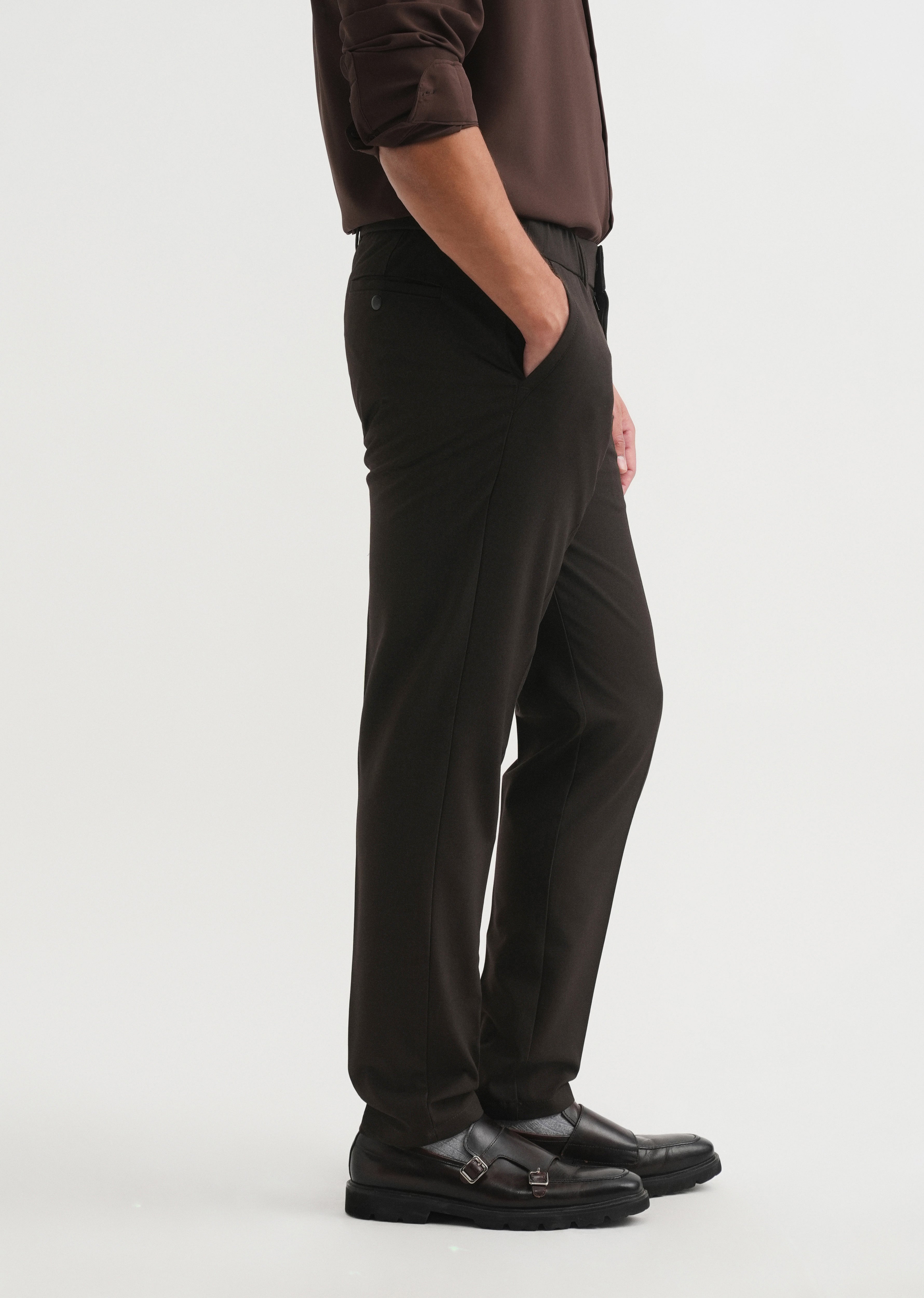 Brown Semi-Elasticated Trouser