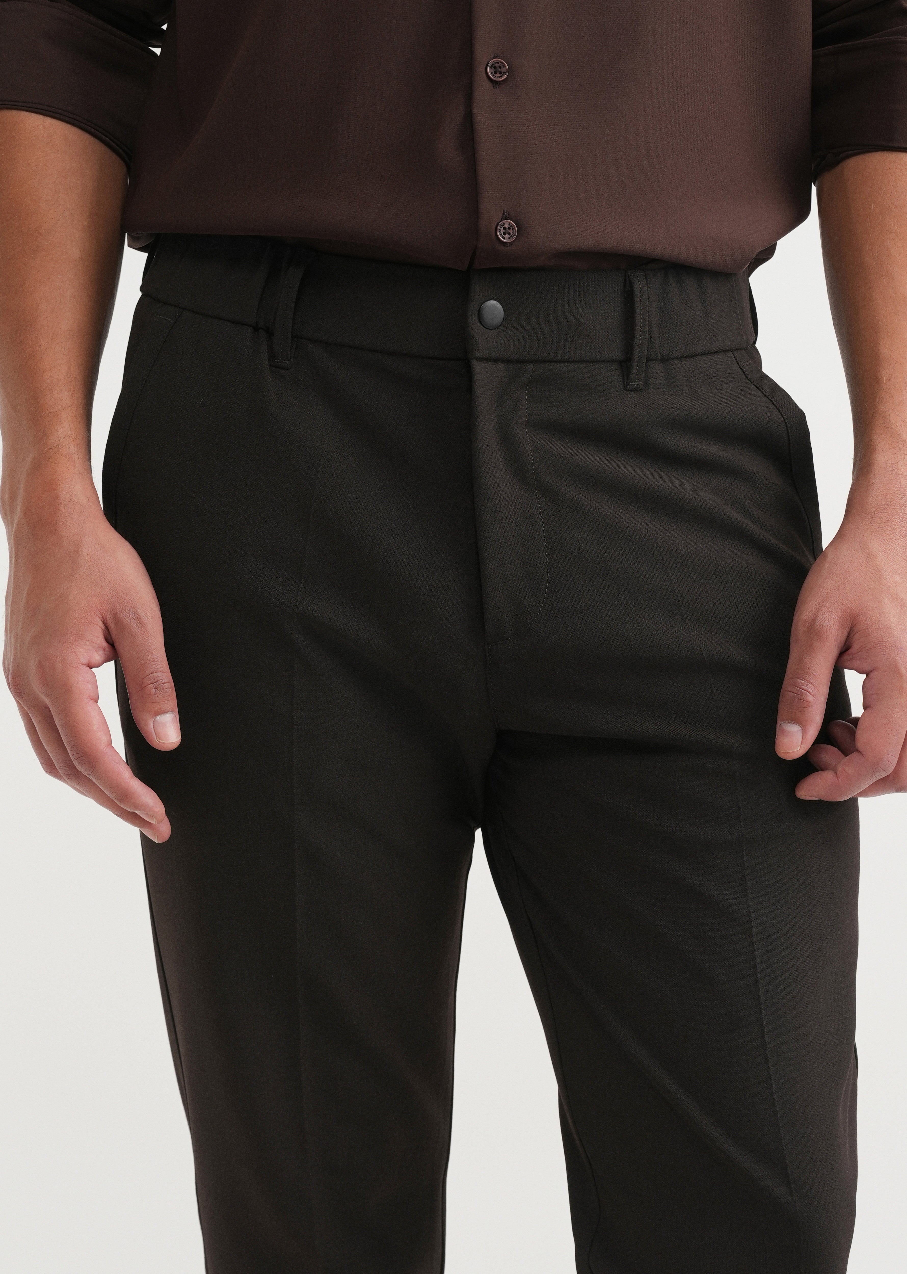 Brown Semi-Elasticated Trouser