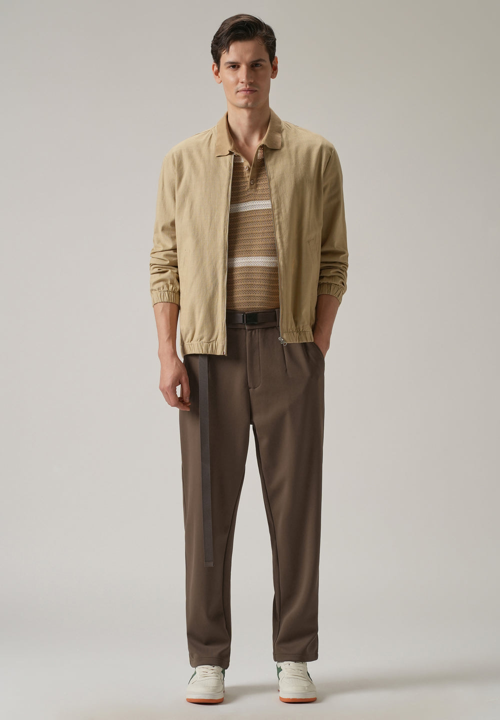 Brown Stretch Elasticated Pant