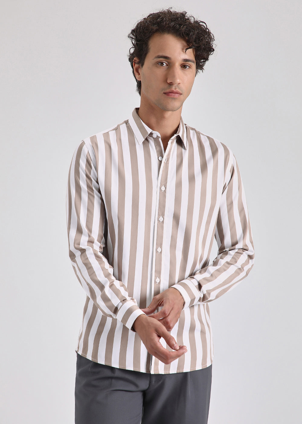 Brown Striped Shirt