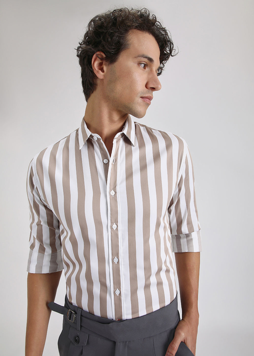 Brown Striped Shirt