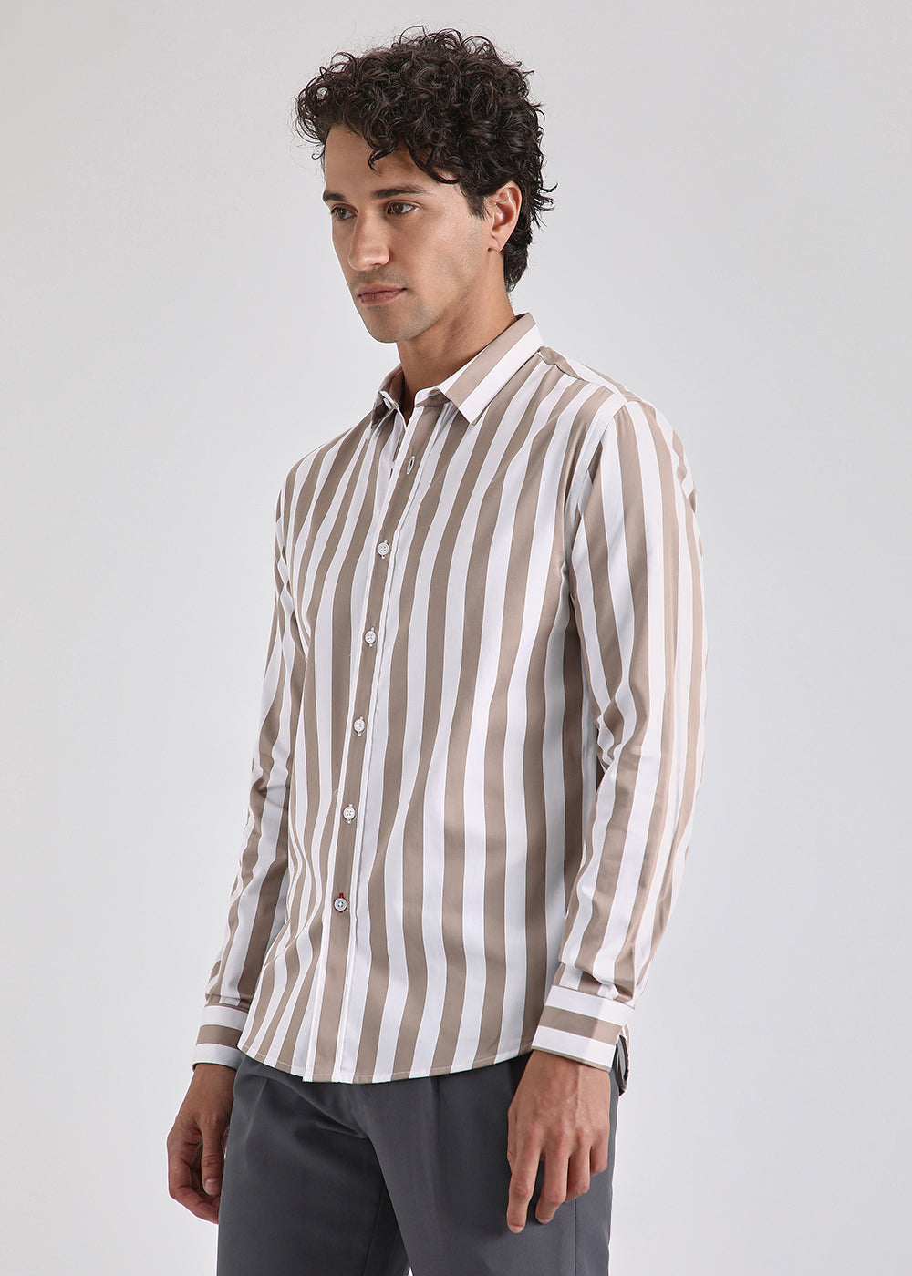 Brown Striped Shirt