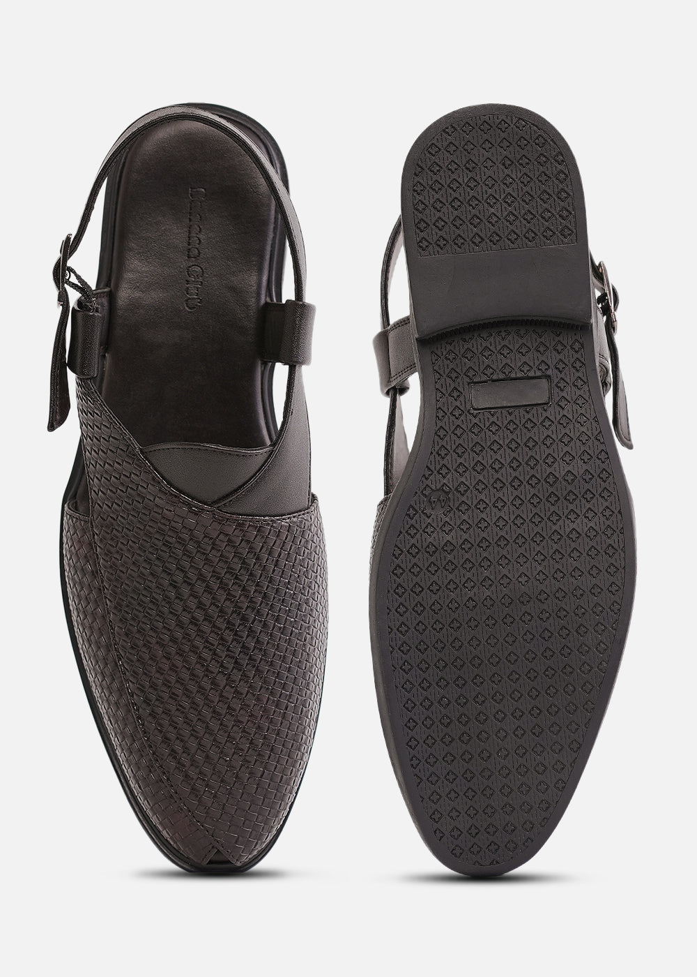 Brown Textured Back Strap Comfort Sandals