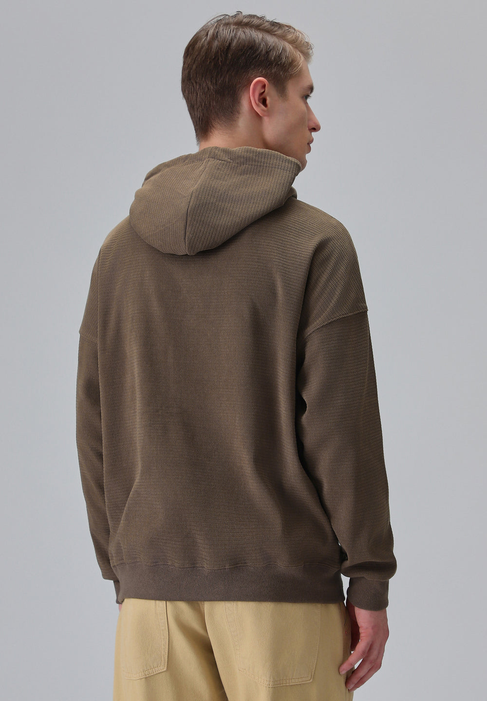 Brown Textured Hoodie