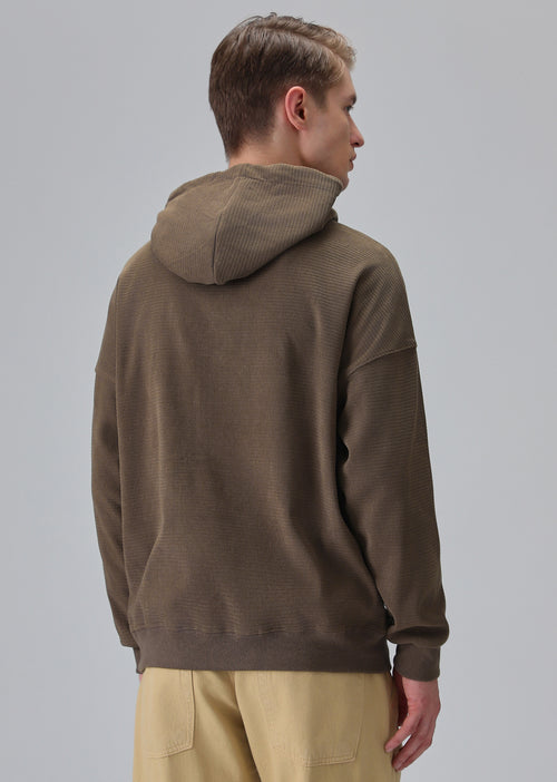 Brown Textured Hoodie