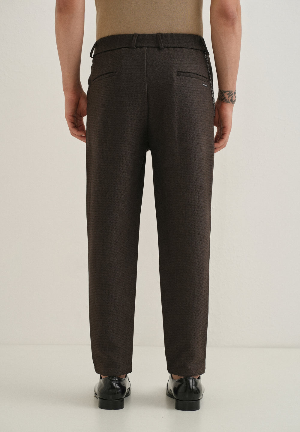 Brown Textured Korean Pant