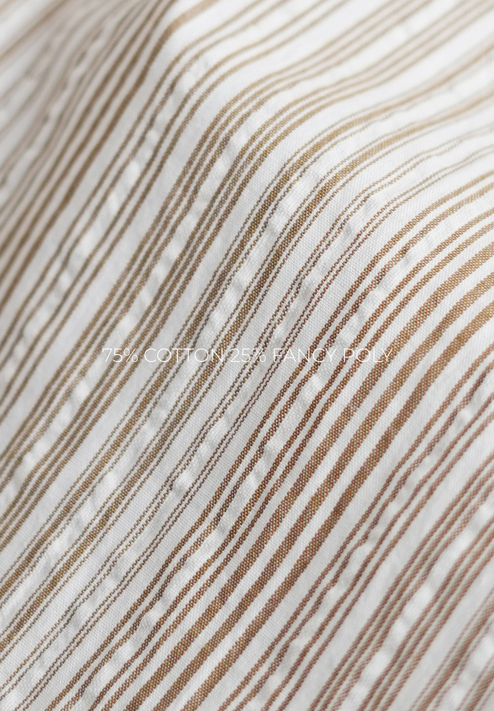 Brown Textured Vertical Stripe Shirt