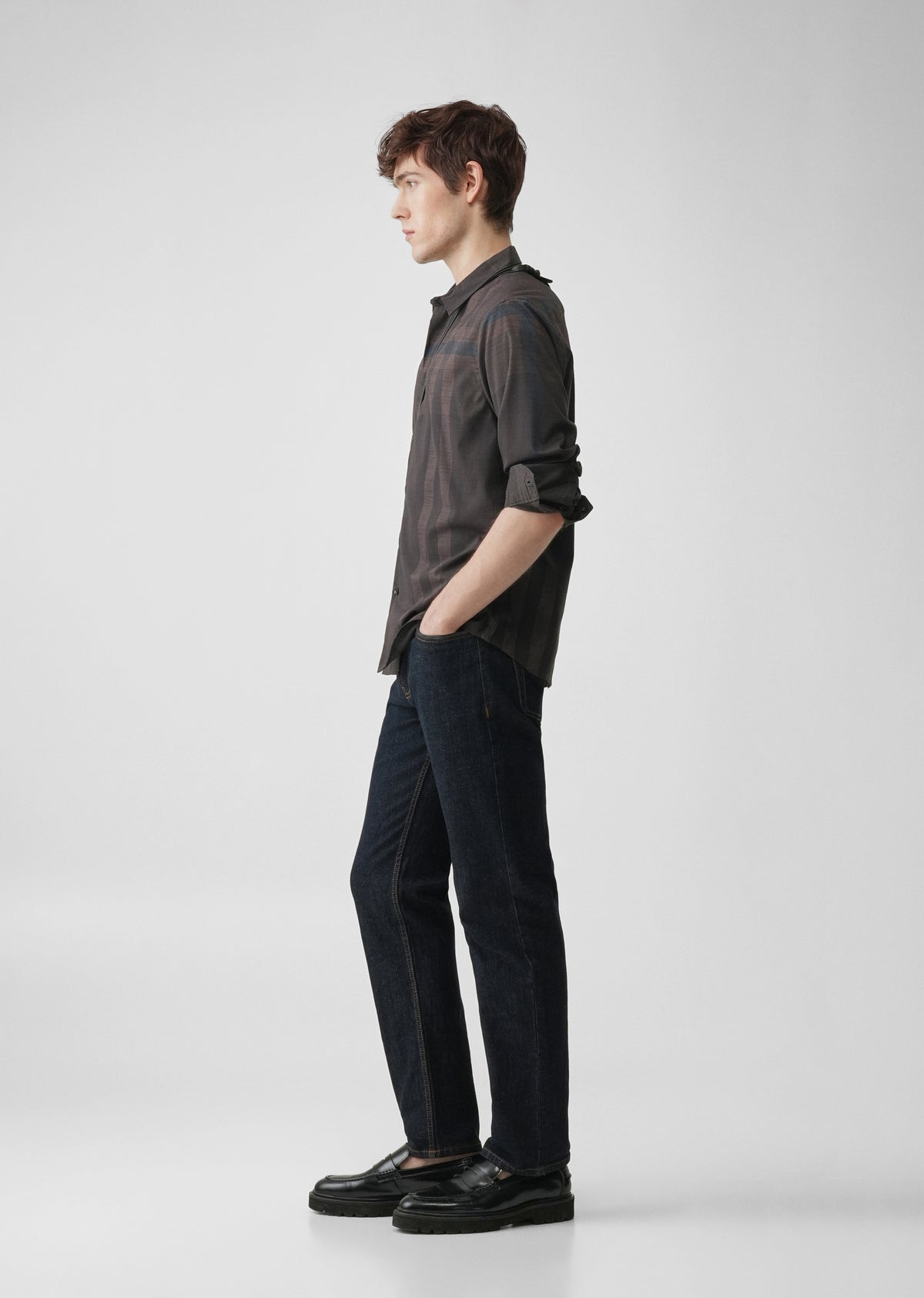 Brown Tonal Check Shirt