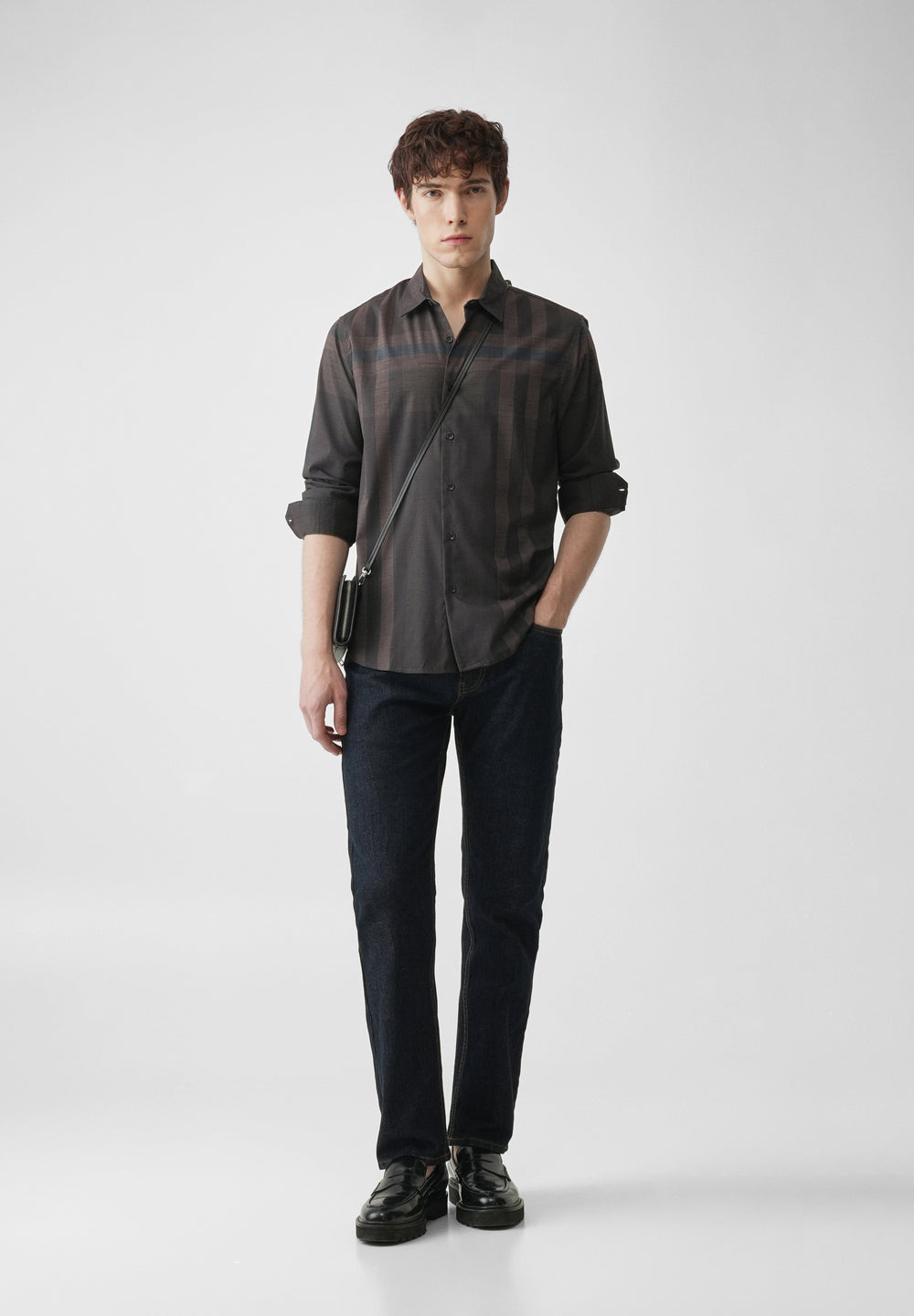 Brown Tonal Check Shirt