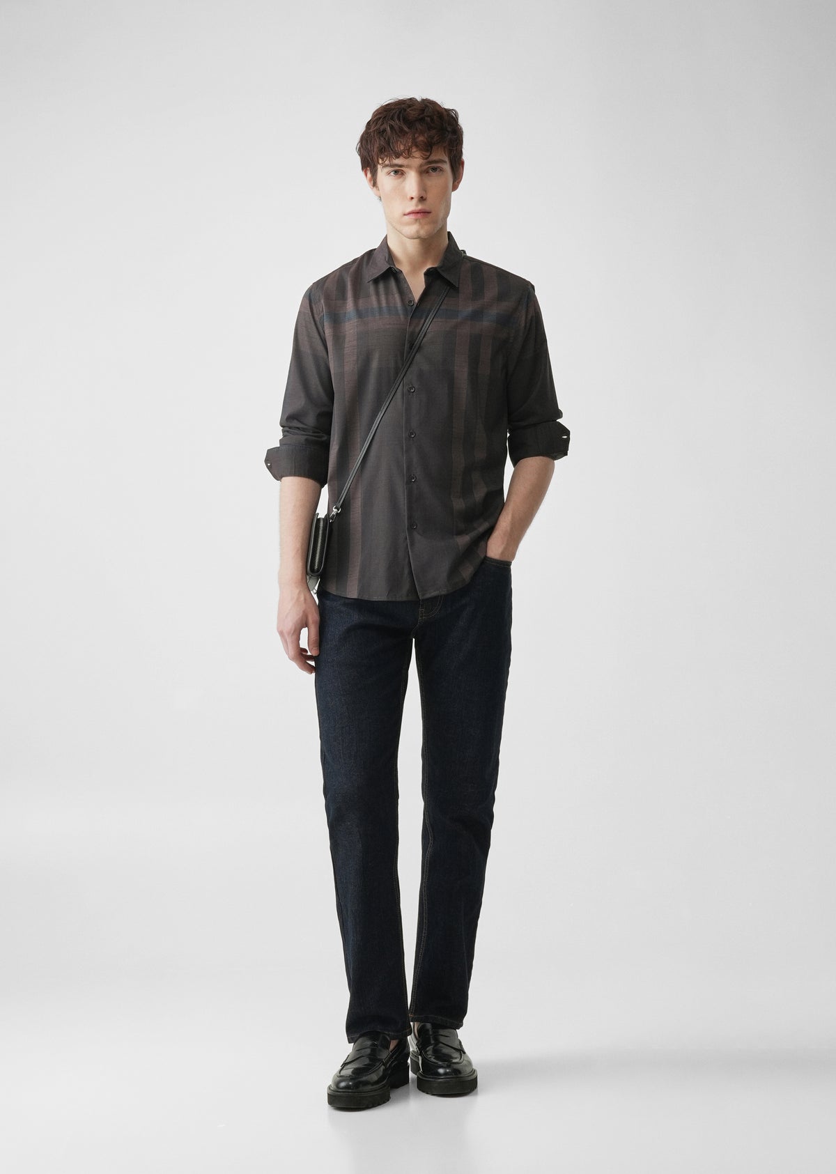 Brown Tonal Check Shirt