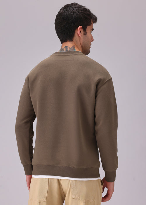 Brown White Contrast Sweatshirt