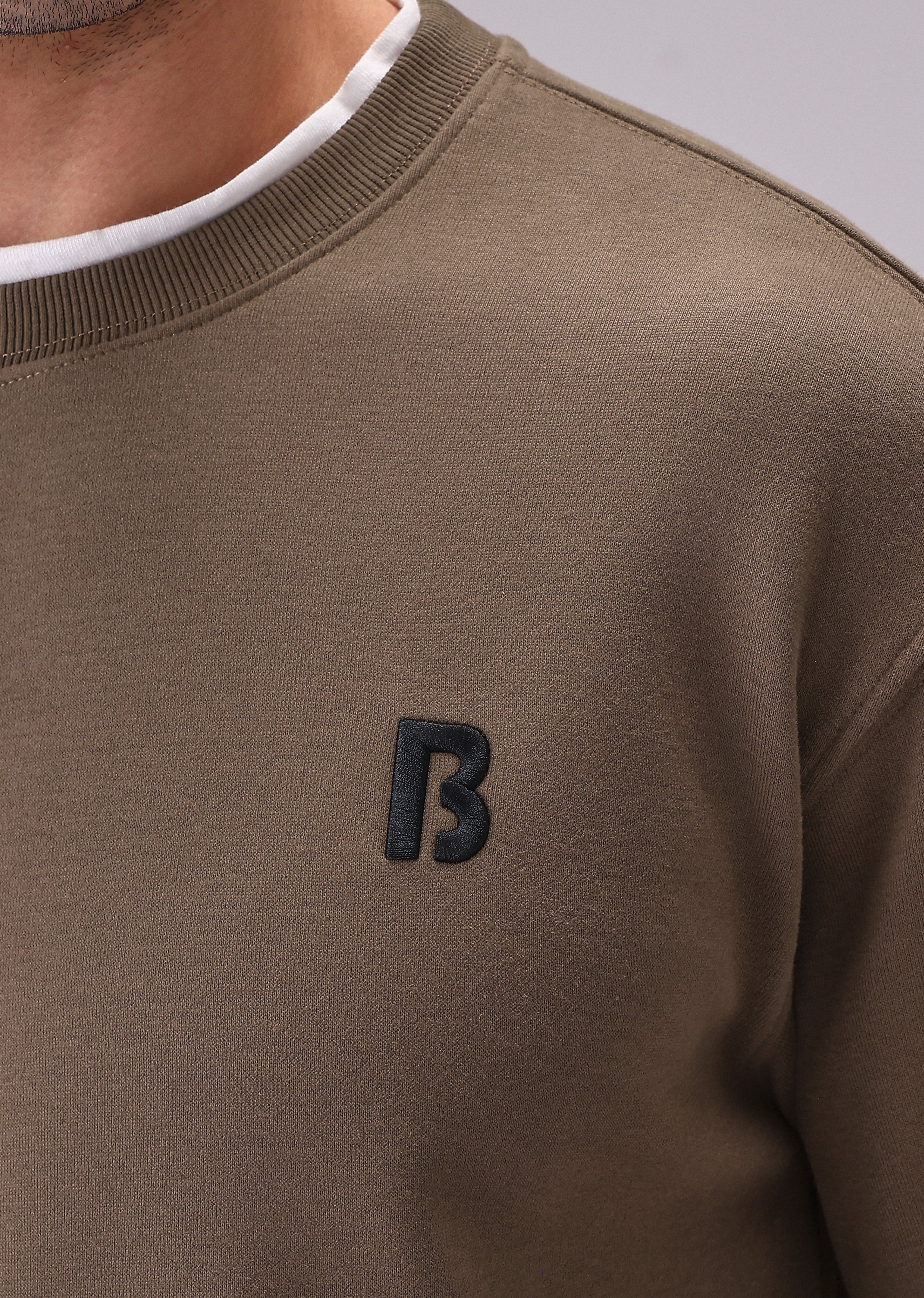 Brown White Contrast Sweatshirt