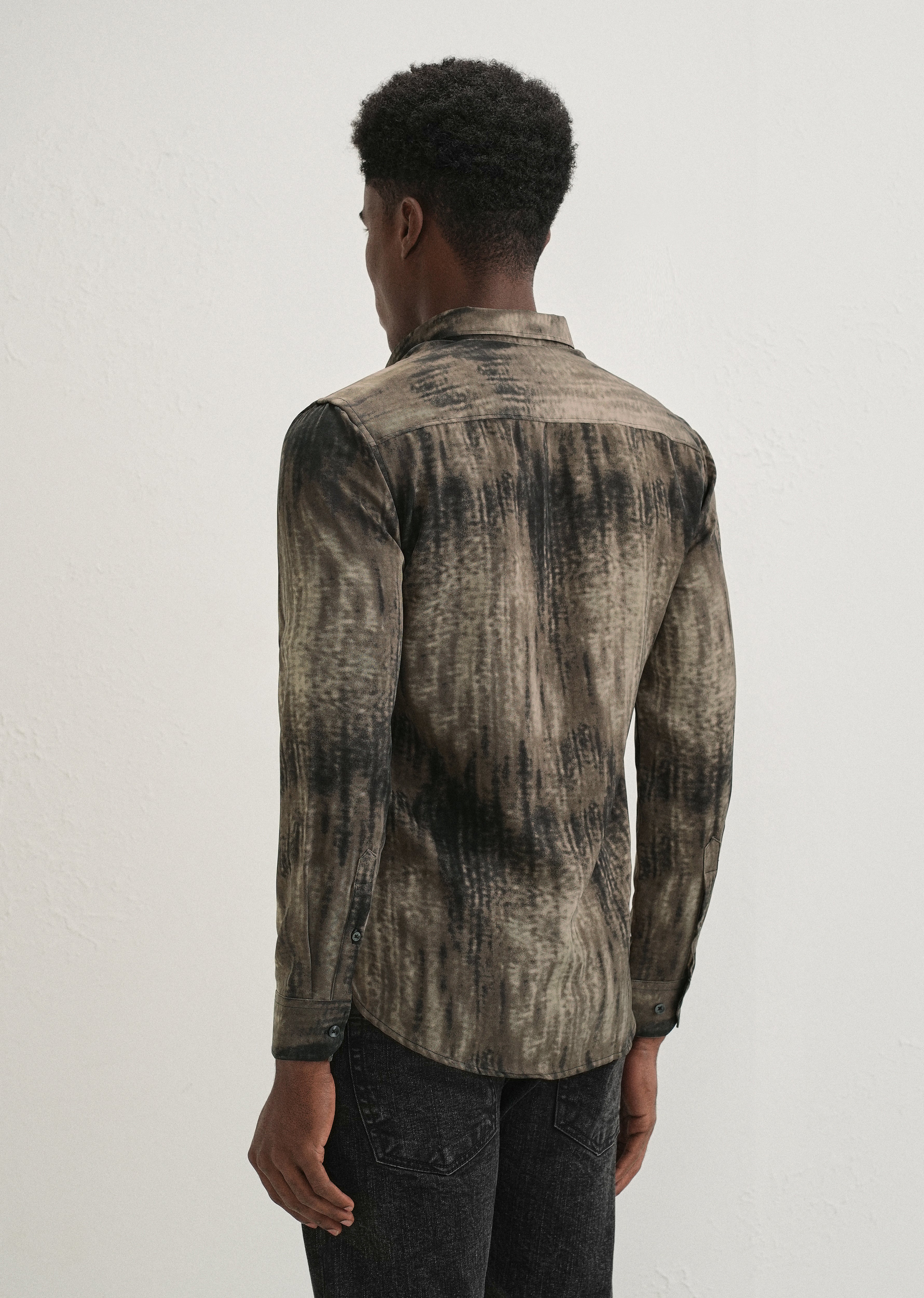 Brown Fade Abstract Printed Shirt