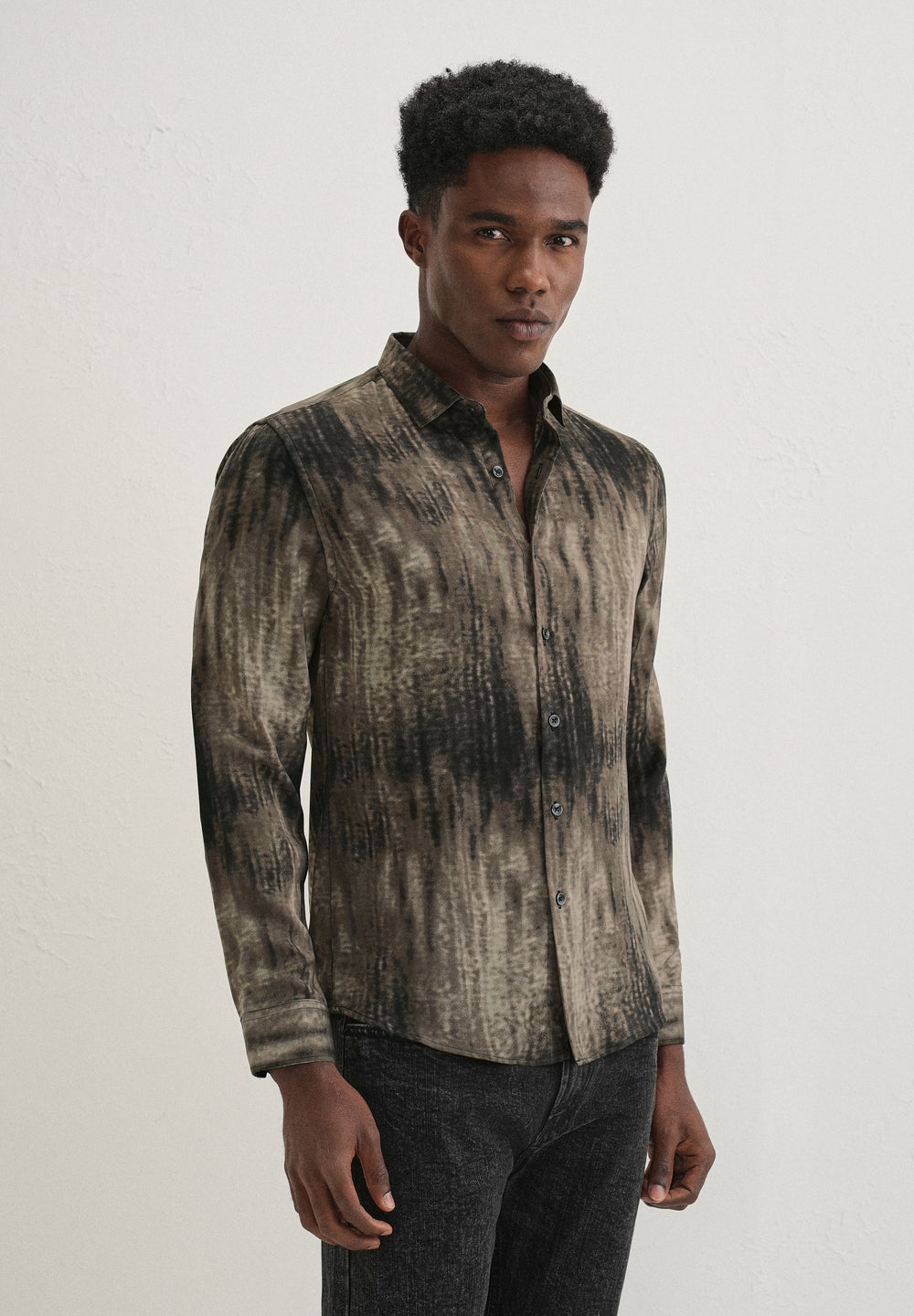 Brown Fade Abstract Printed Shirt