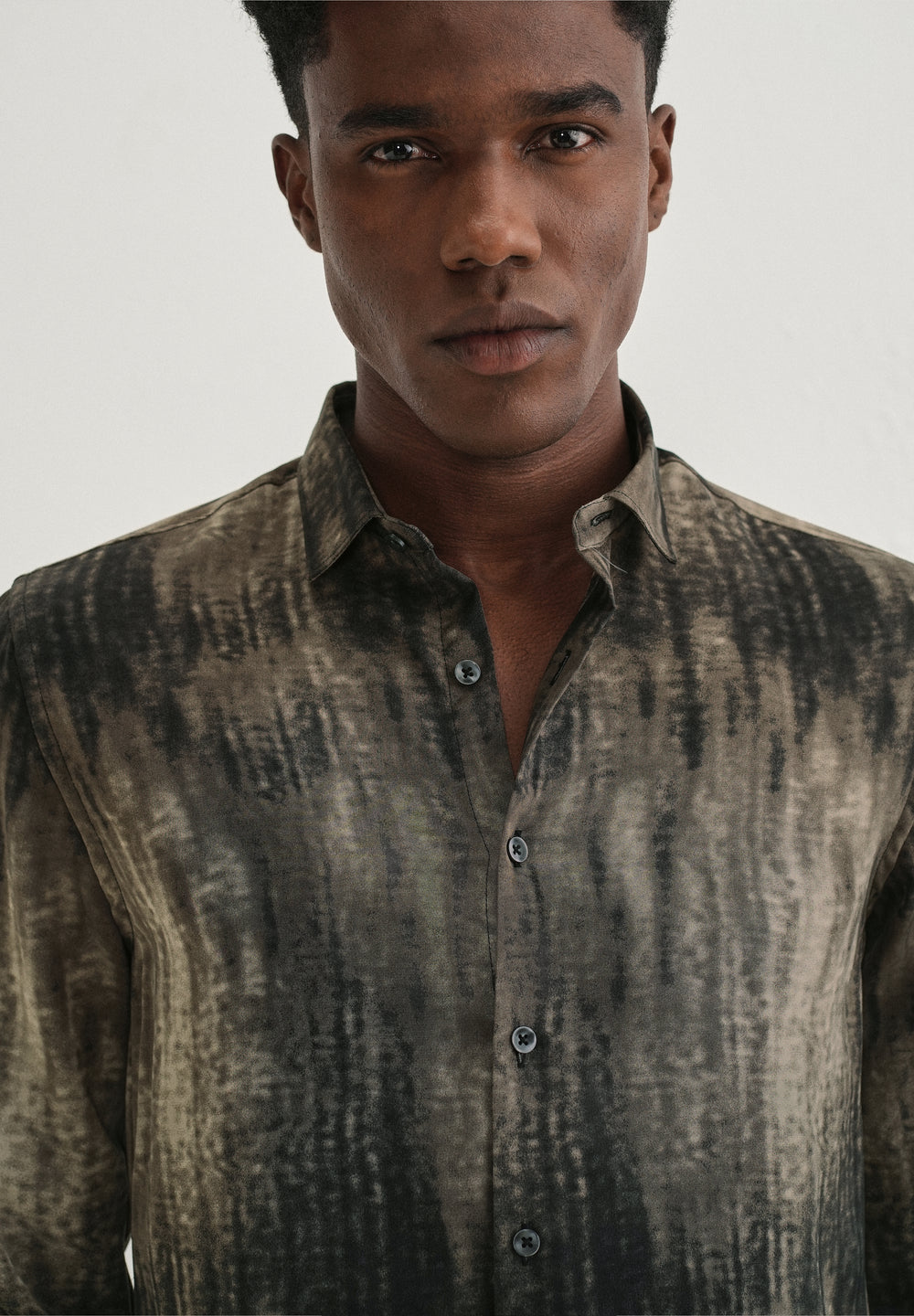 Brown Fade Abstract Printed Shirt