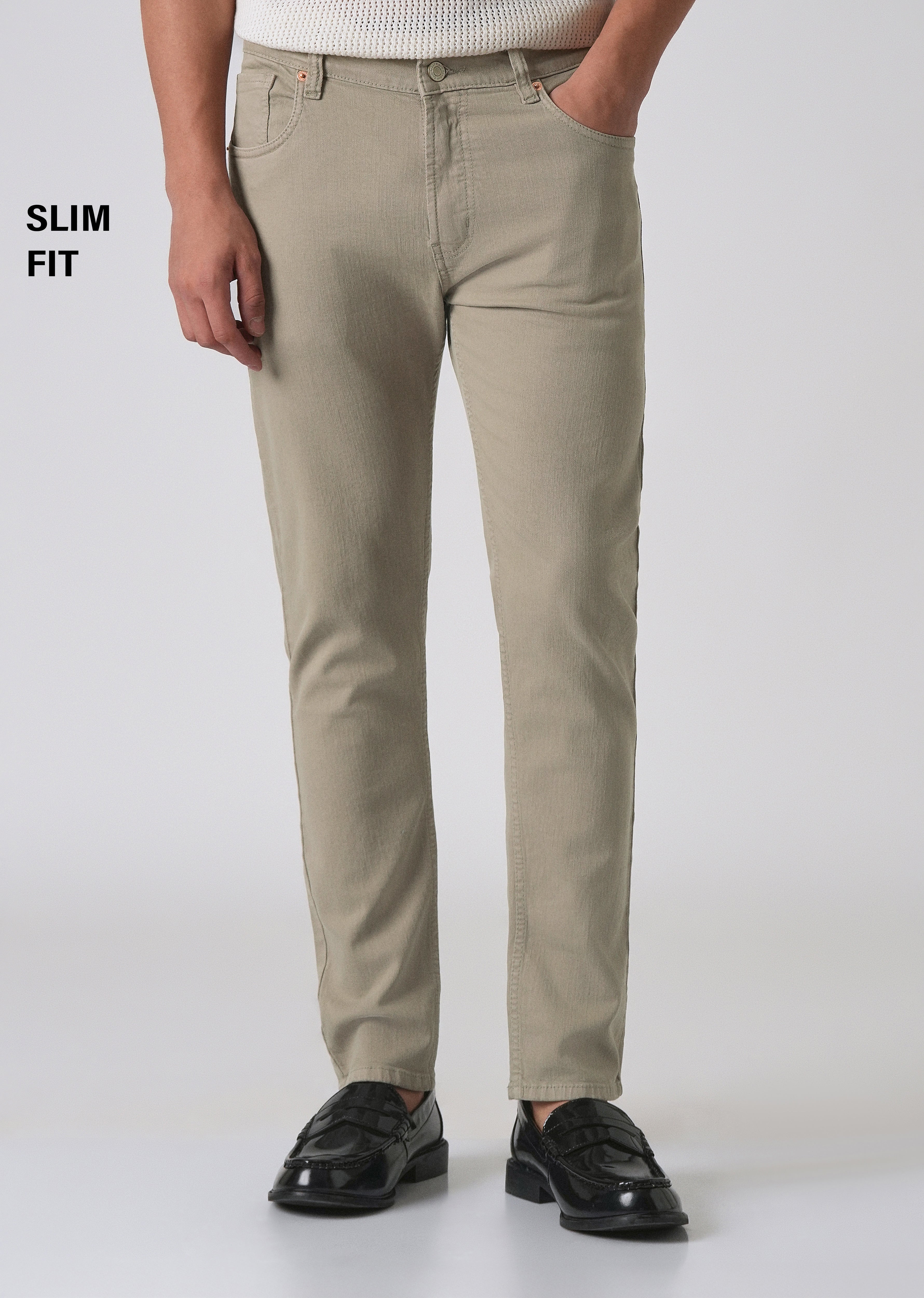 Brown Slim Fit Denim