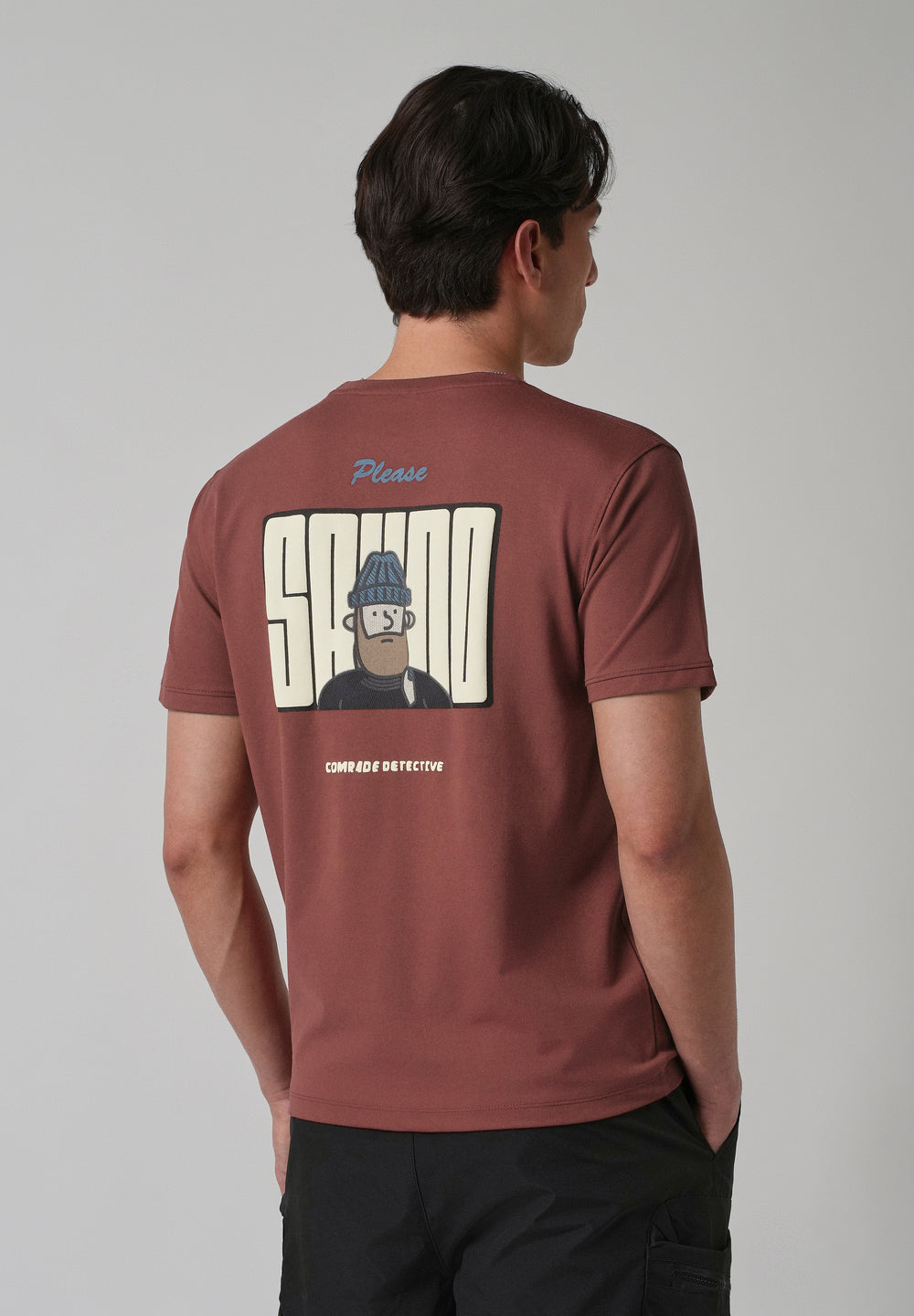 Brunt Brown Printed Slim Fit T-shirt