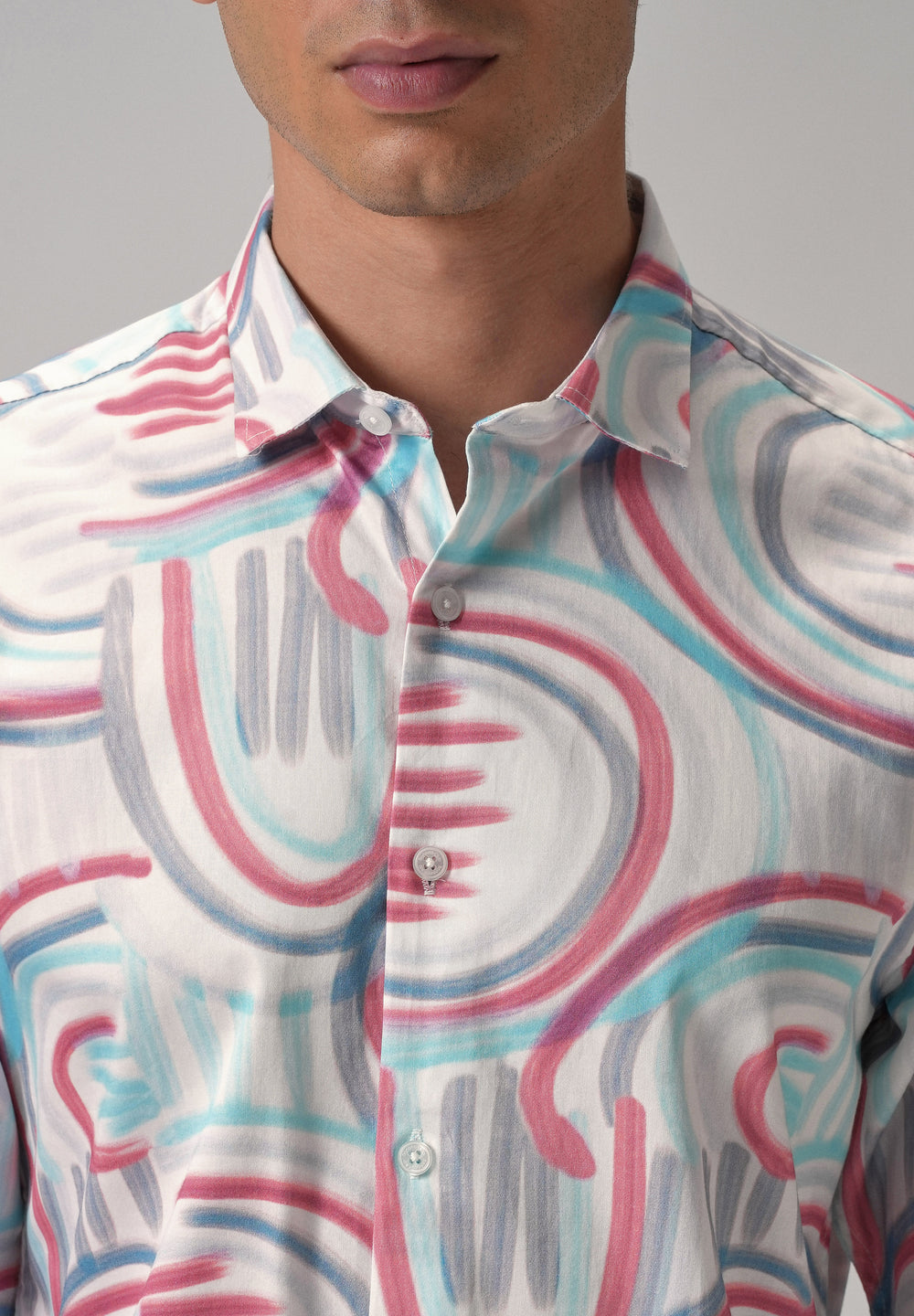 Brush Stroke Full Sleeve Printed Shirt