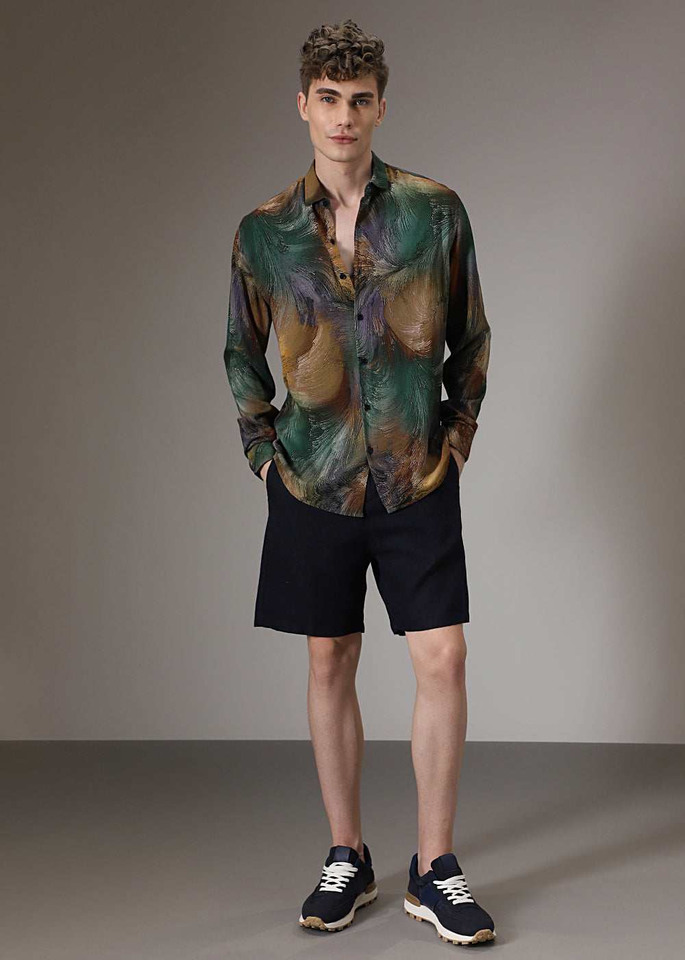 Brush Teal Feather Shirt