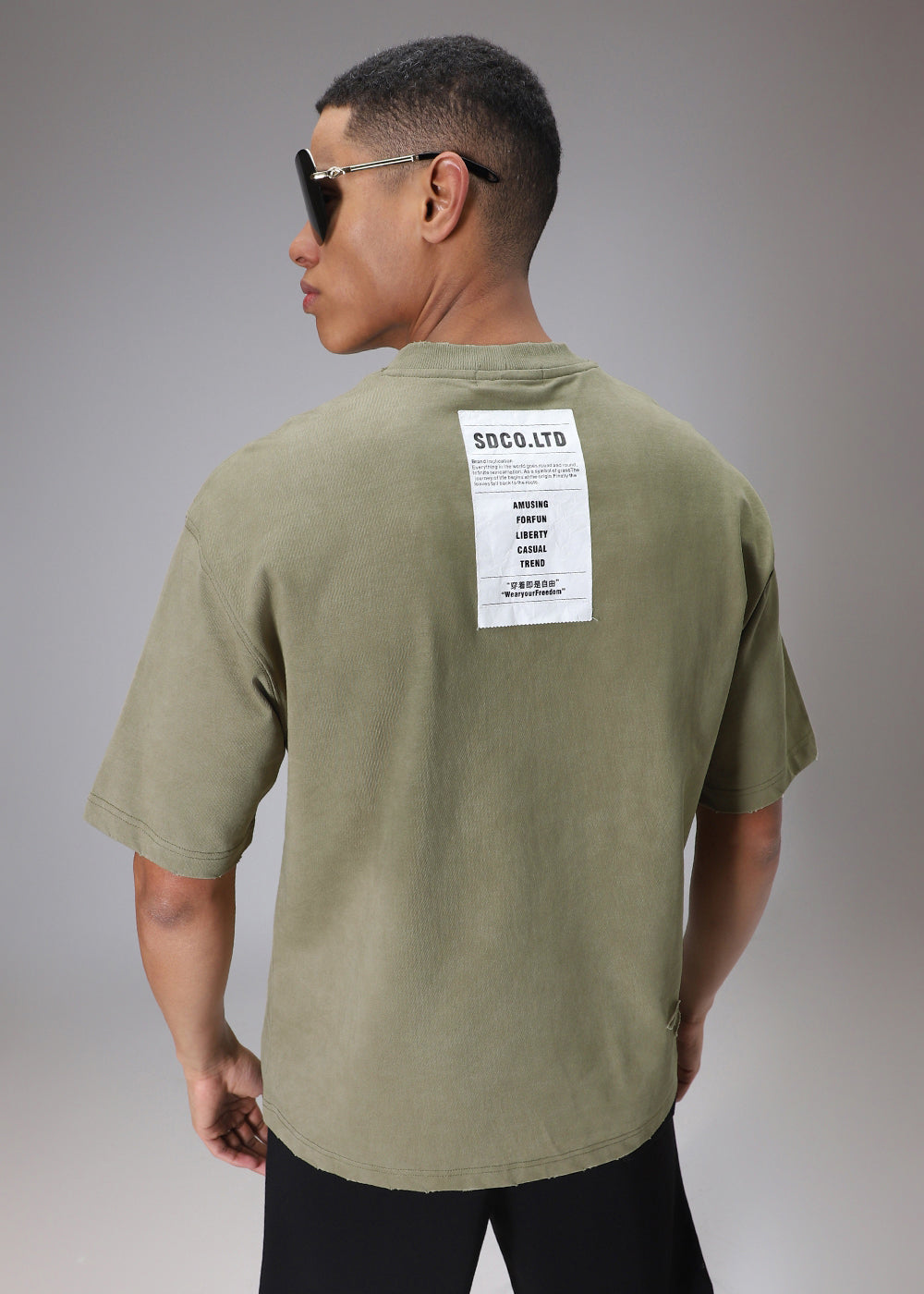 Brush Wash Tan Oversized T-shirt