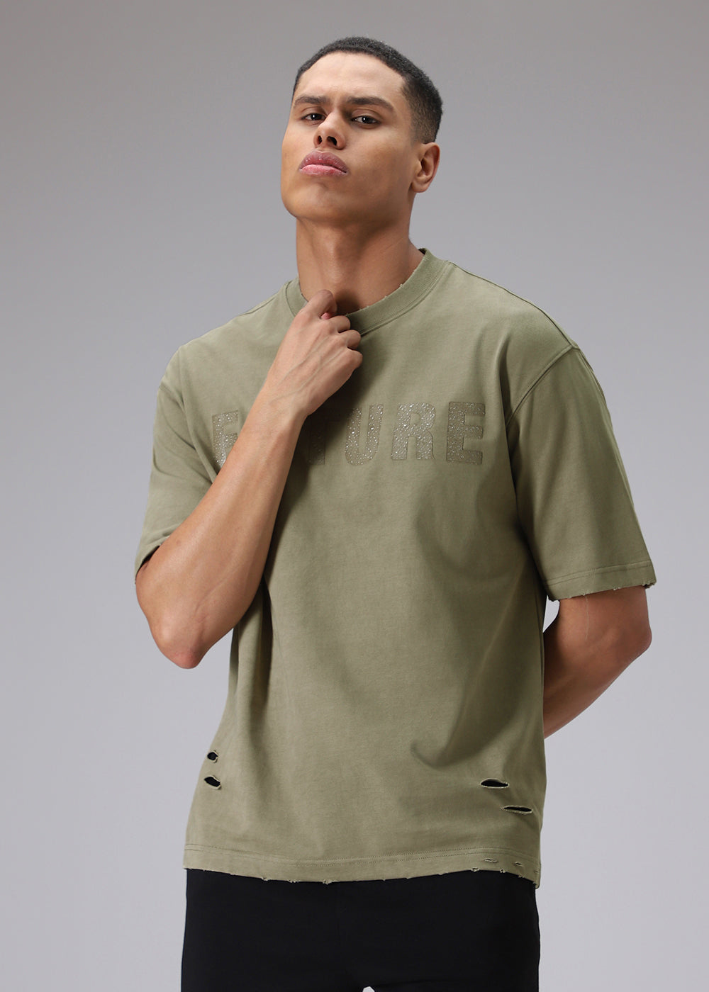 Brush Wash Tan Oversized T-shirt