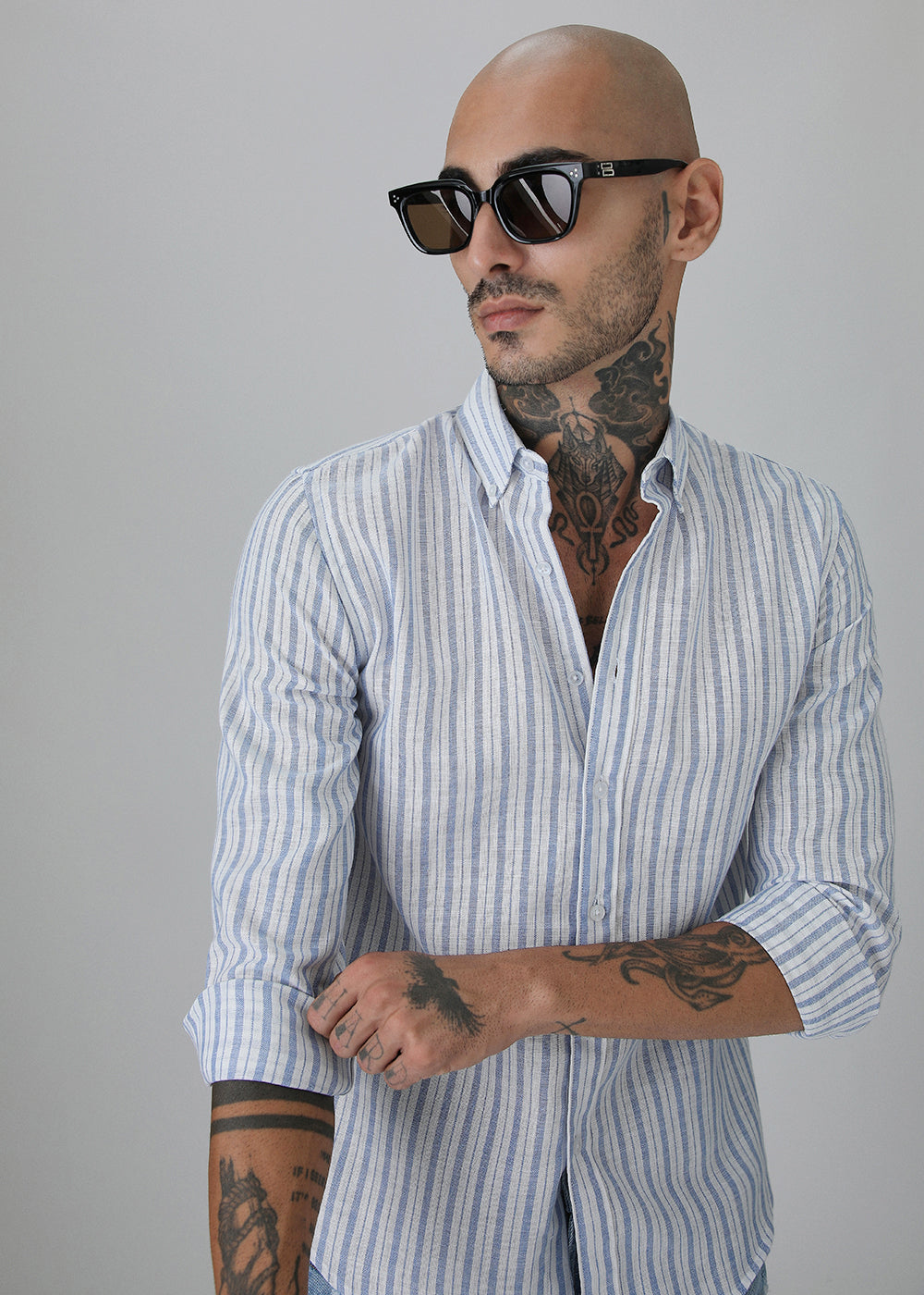 Blue Stripe Linen Shirt