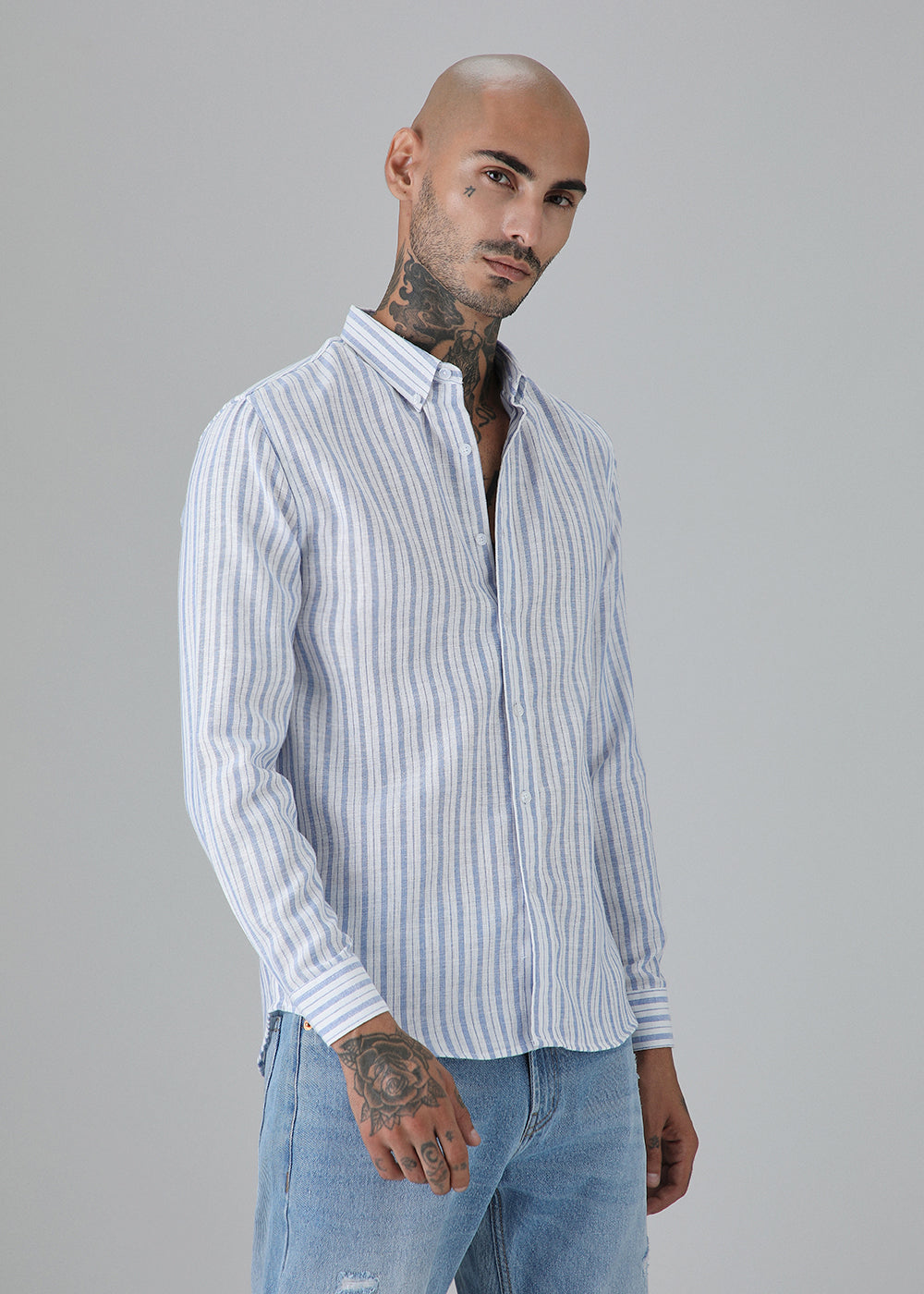 Blue Stripe Linen Shirt