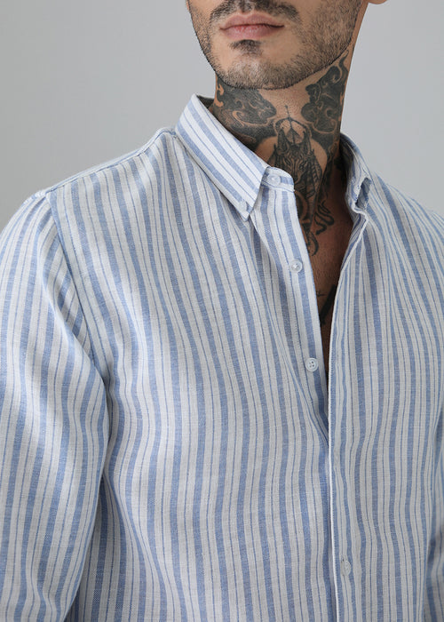 Blue Stripe Linen Shirt