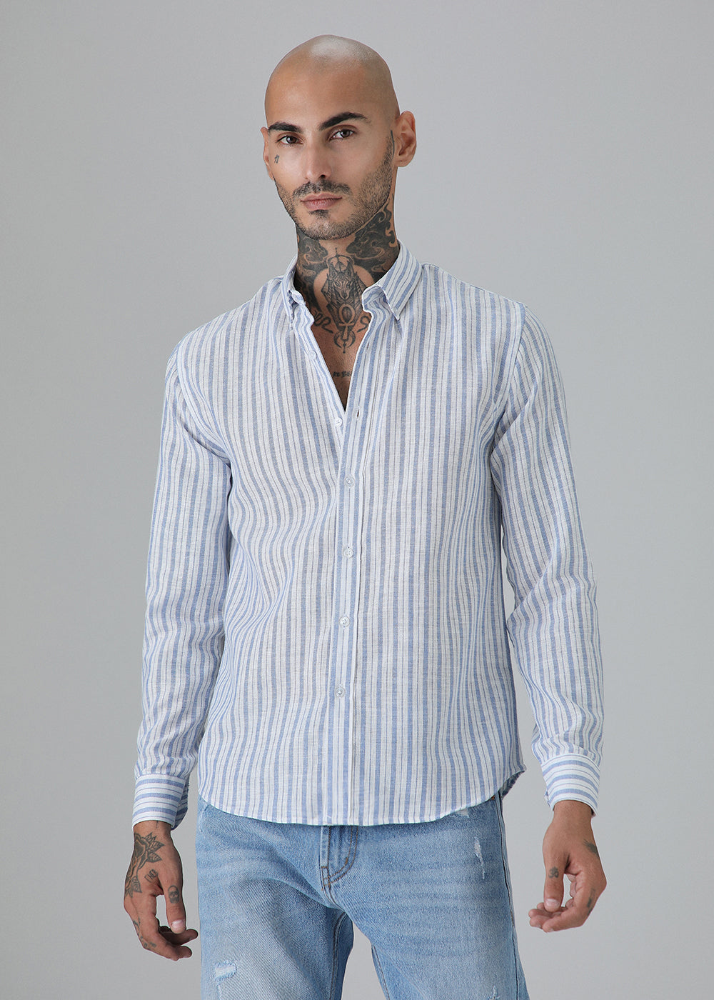 Blue Stripe Linen Shirt