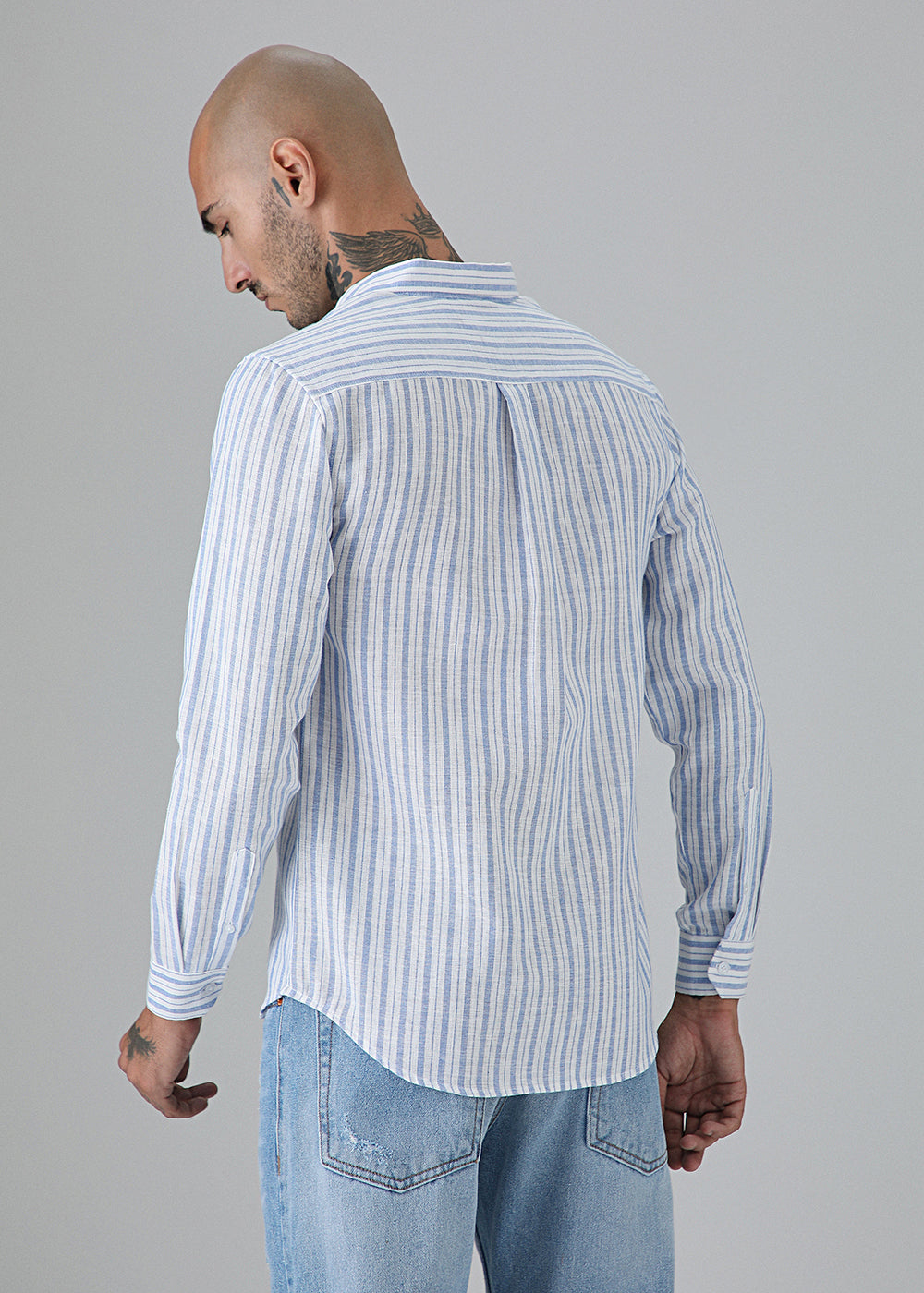 Blue Stripe Linen Shirt