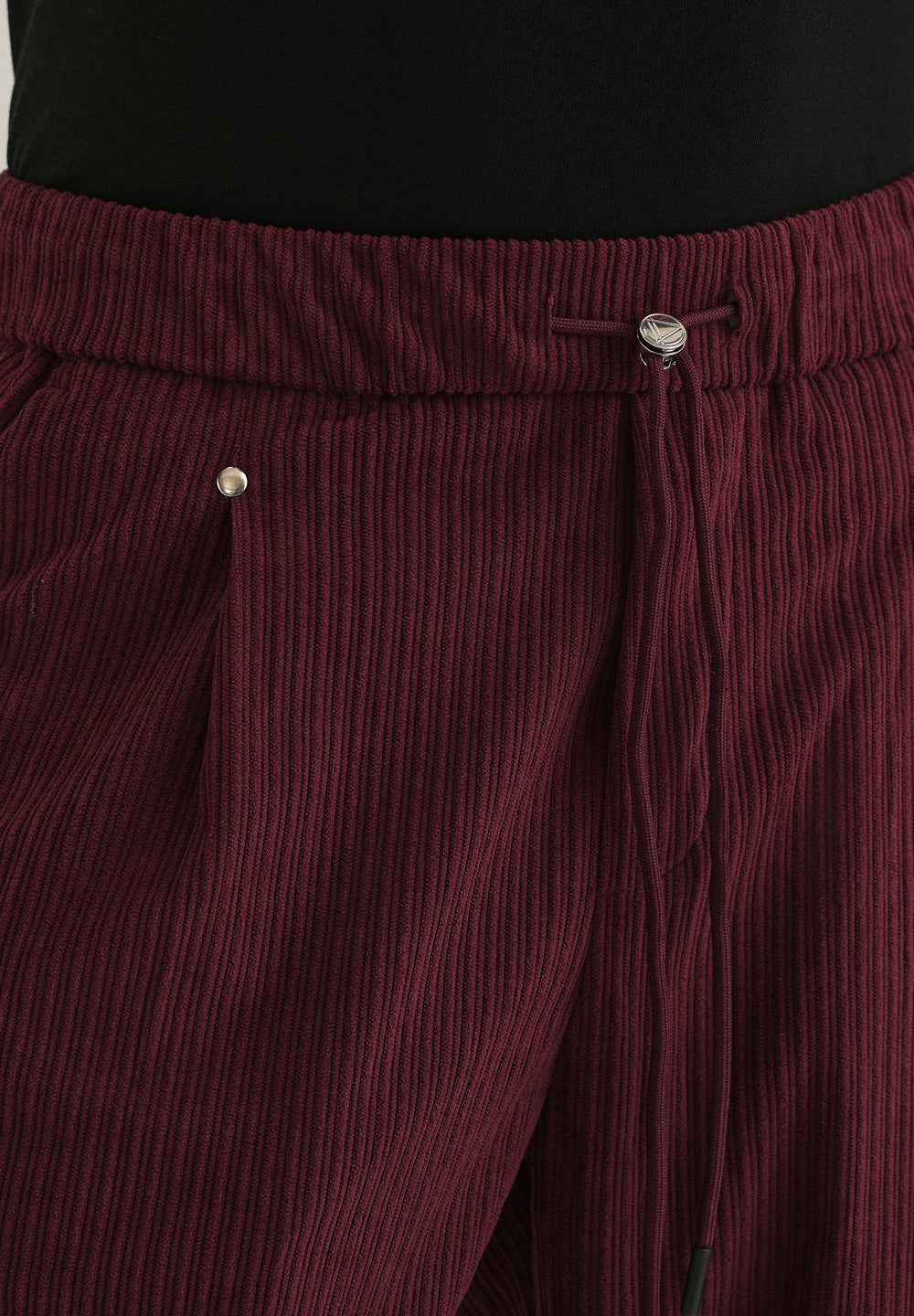 Burgundy Red Drawstring Corduroy Pant