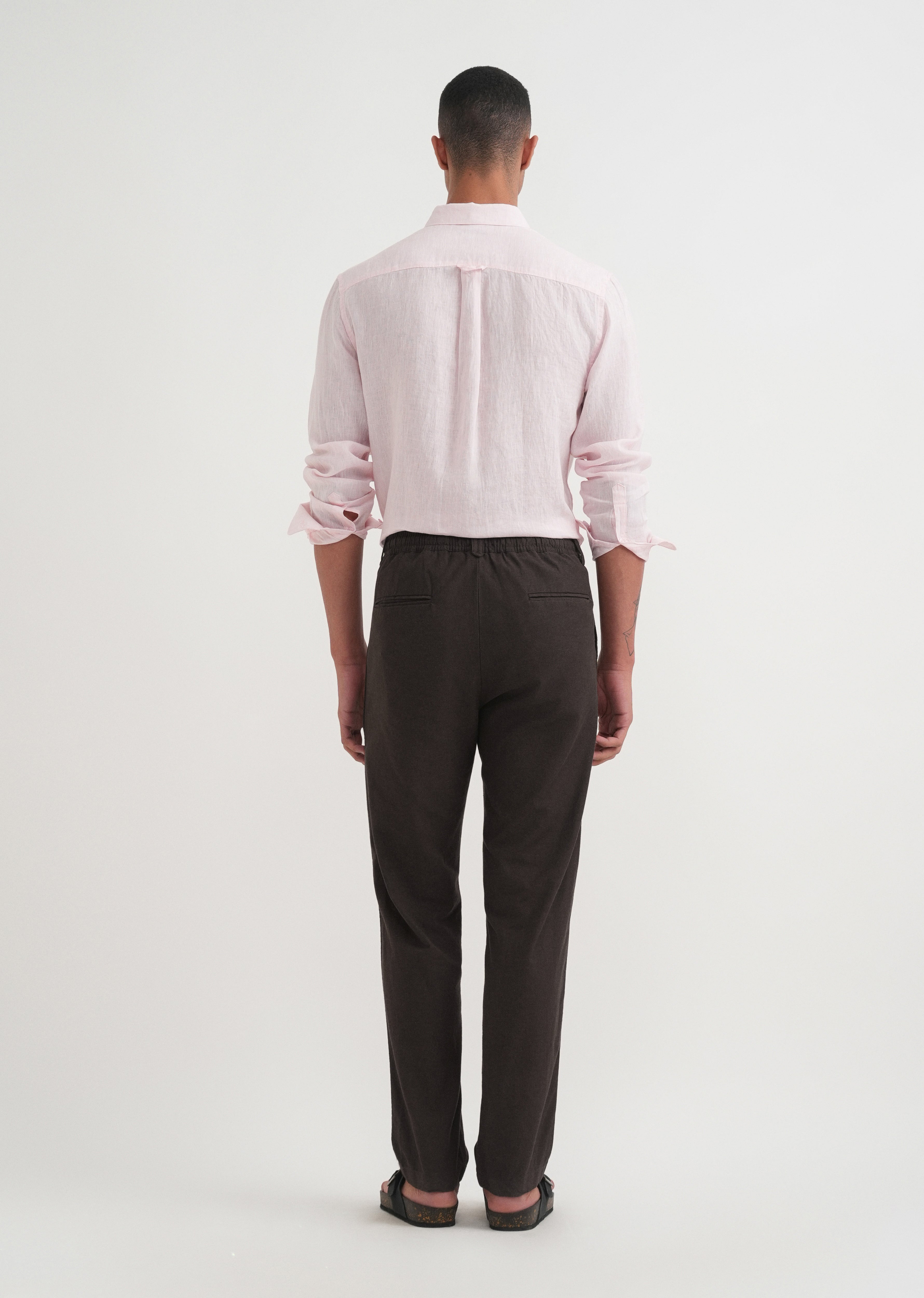 Burgundy Semi-Elasticated Relaxed Fit Trouser