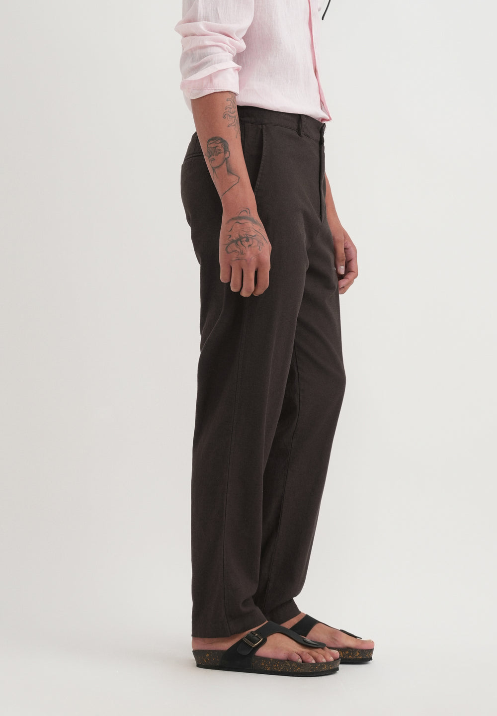 Burgundy Semi-Elasticated Relaxed Fit Trouser