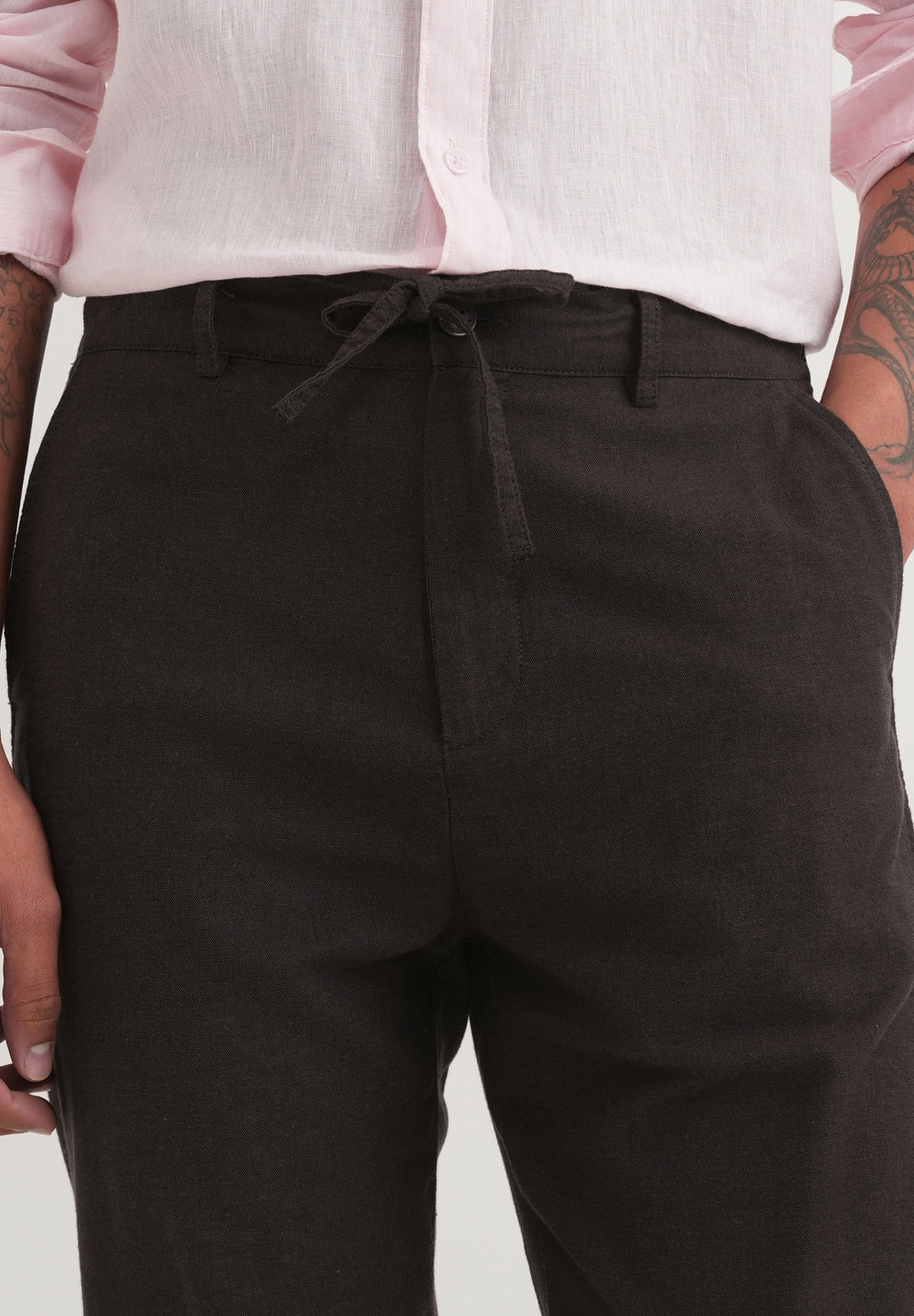 Burgundy Semi-Elasticated Relaxed Fit Trouser