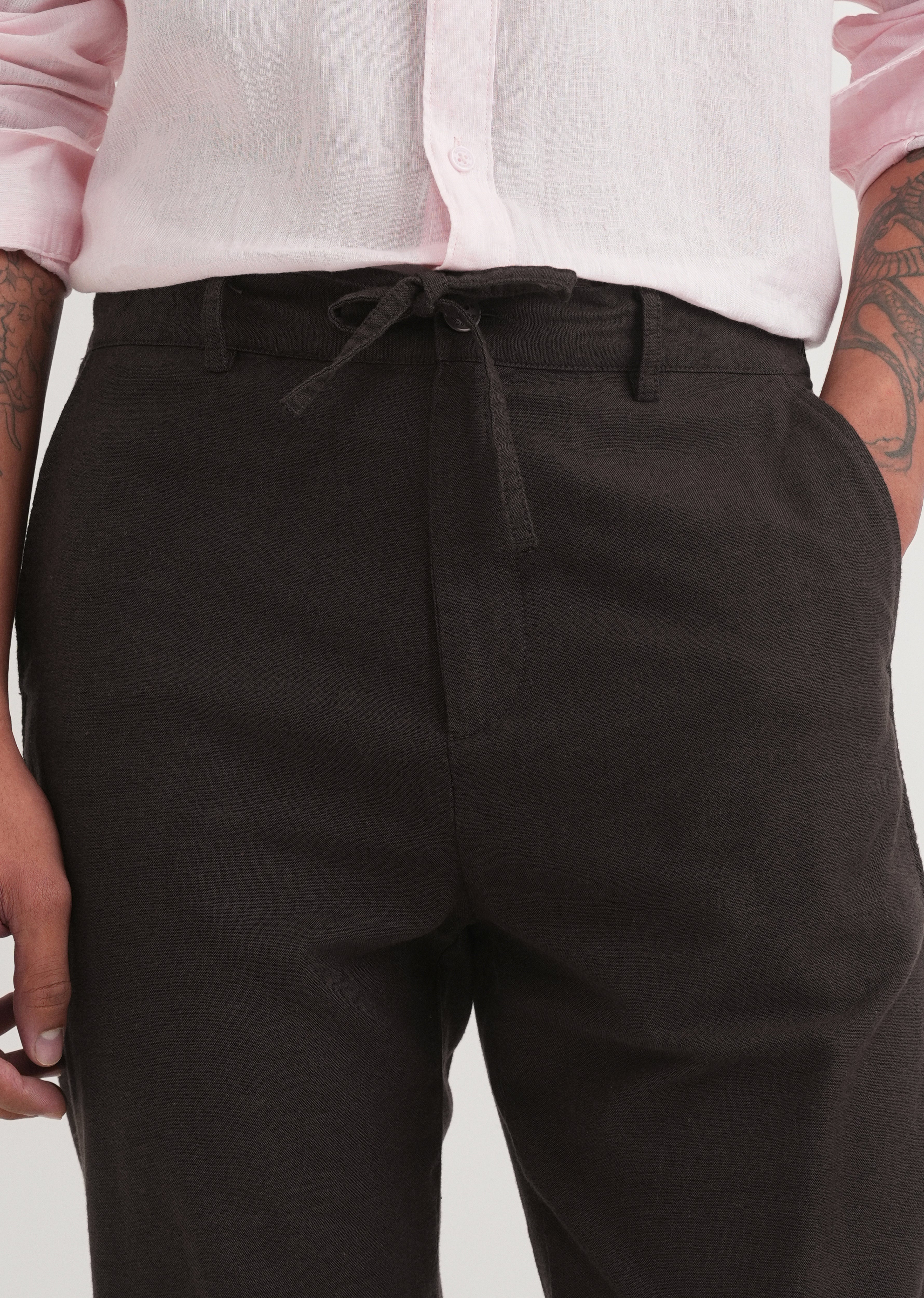 Burgundy Semi-Elasticated Relaxed Fit Trouser