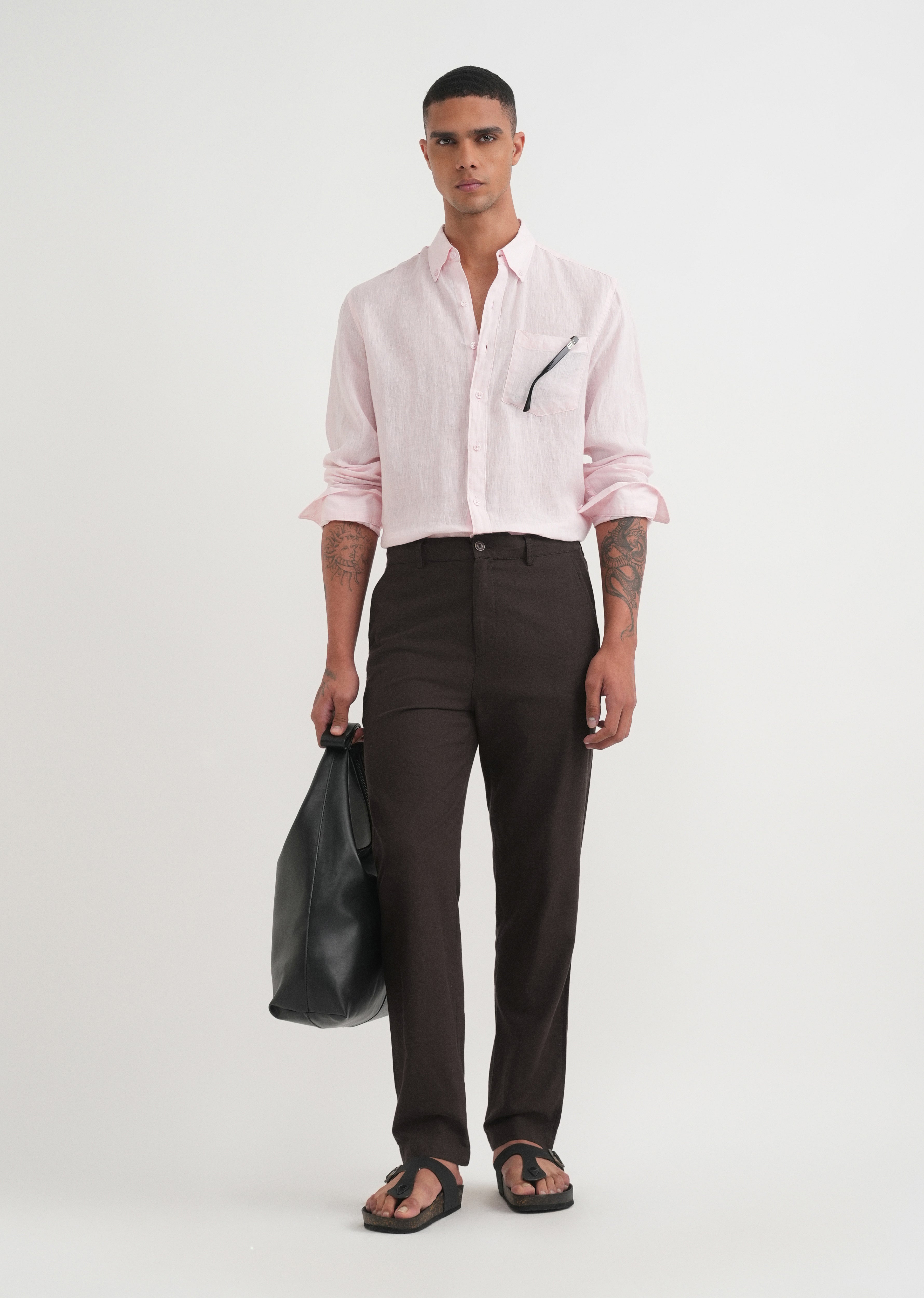 Burgundy Semi-Elasticated Relaxed Fit Trouser