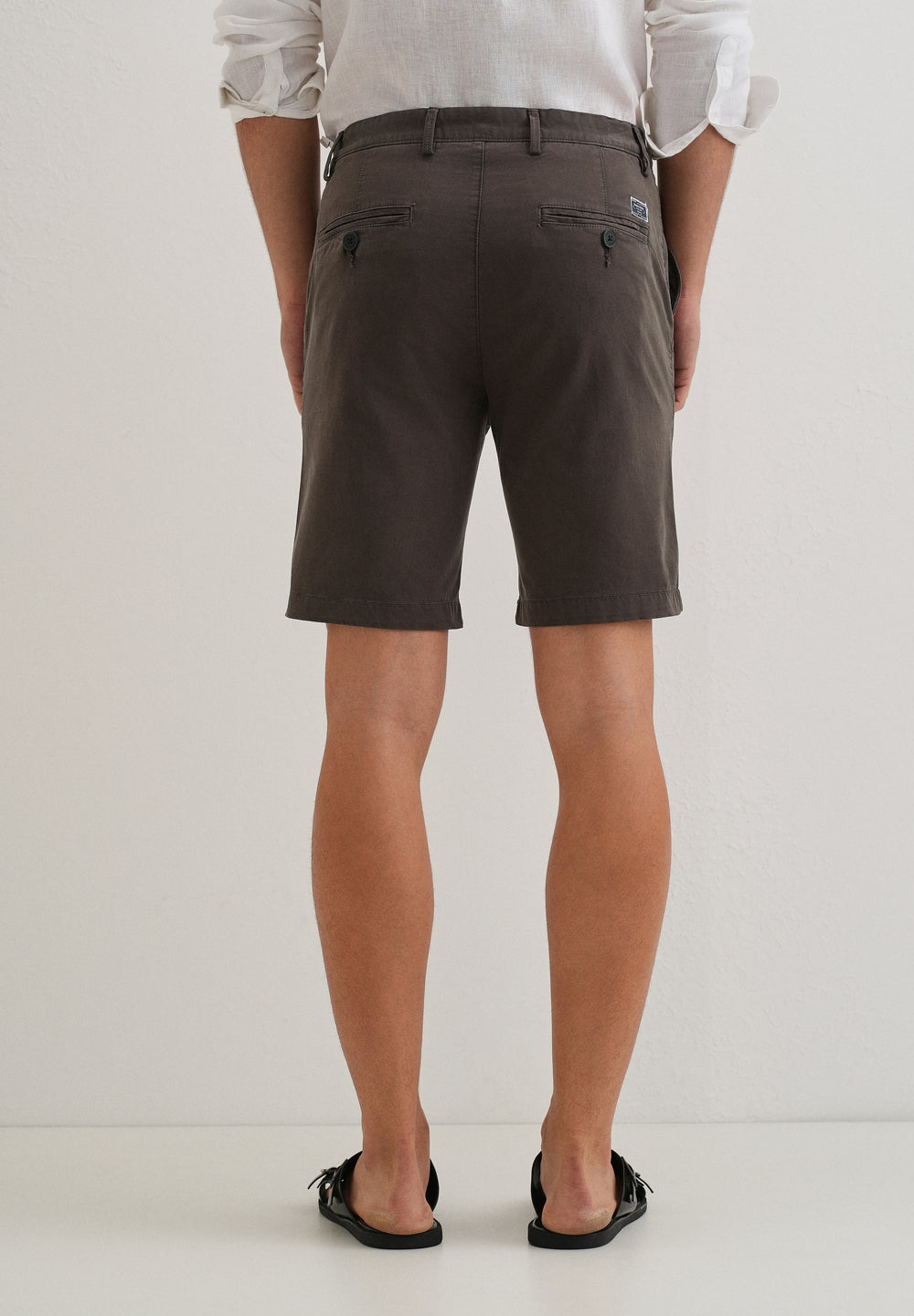 Burnt Brown Cotton Shorts