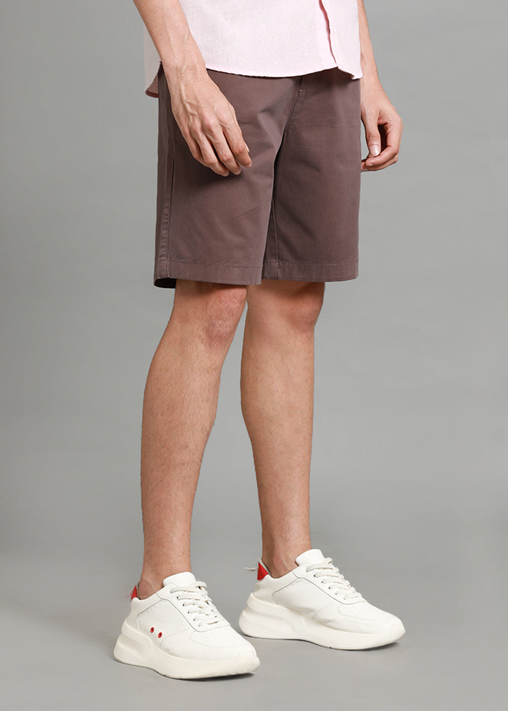 Burnt Brown Cotton Shorts
