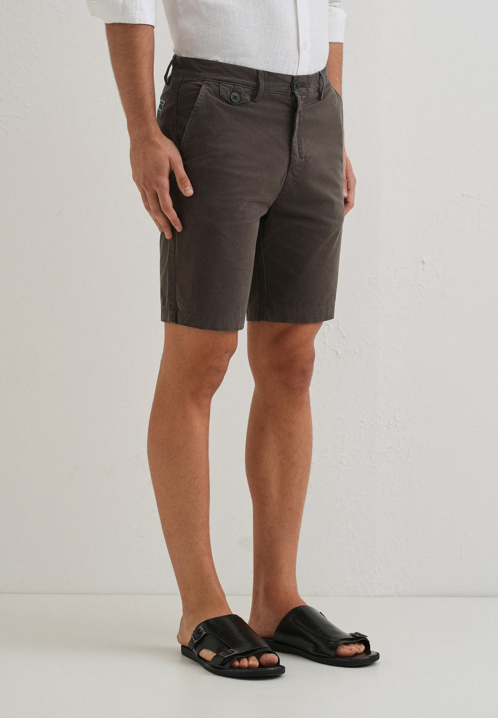 Burnt Brown Cotton Shorts